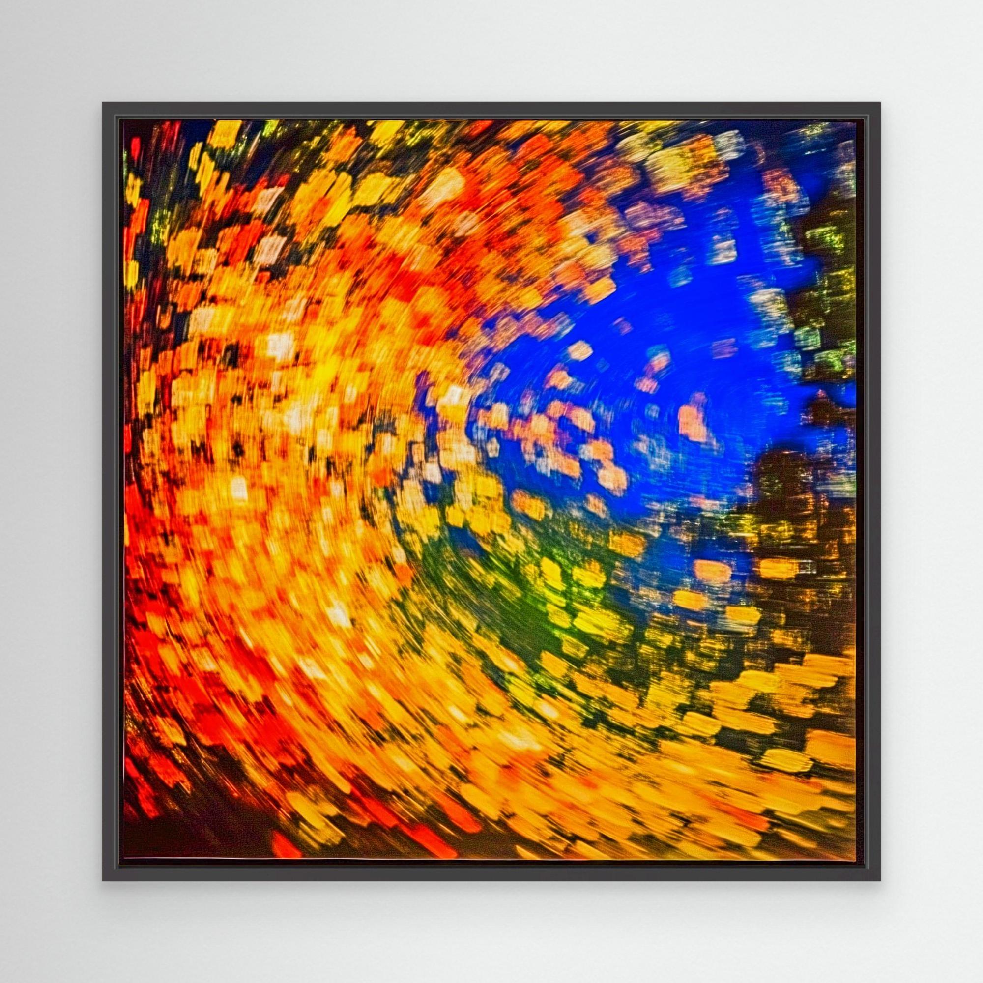 Canvas Print: Radiant Vortex - Abstract Color Spiral modern abstract canvas wall art by Rossetti Art – luxury interior design artwork for living room, bedroom, office – abstract color spiral bold home decor dynamic abstract painting