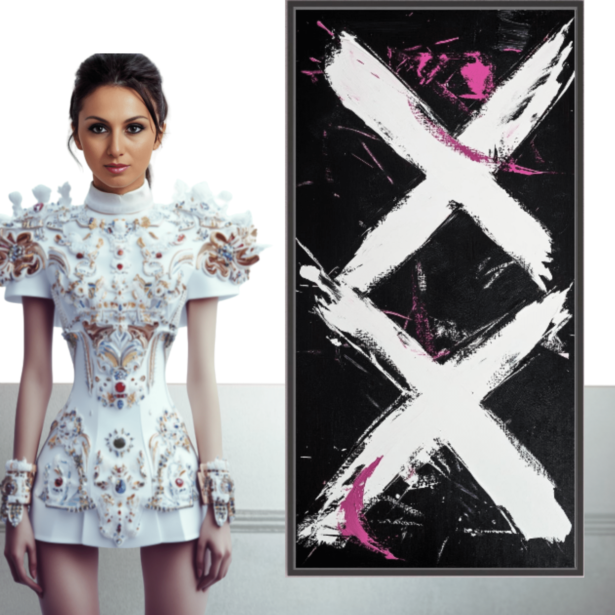 Canvas Print: "Rebel XX" - Abstract Expressionist Art modern abstract canvas wall art by Rossetti Art – luxury interior design artwork for living room, bedroom, office – Contemporary Art for Sale contemporary art piece Contemporary Canvas Art