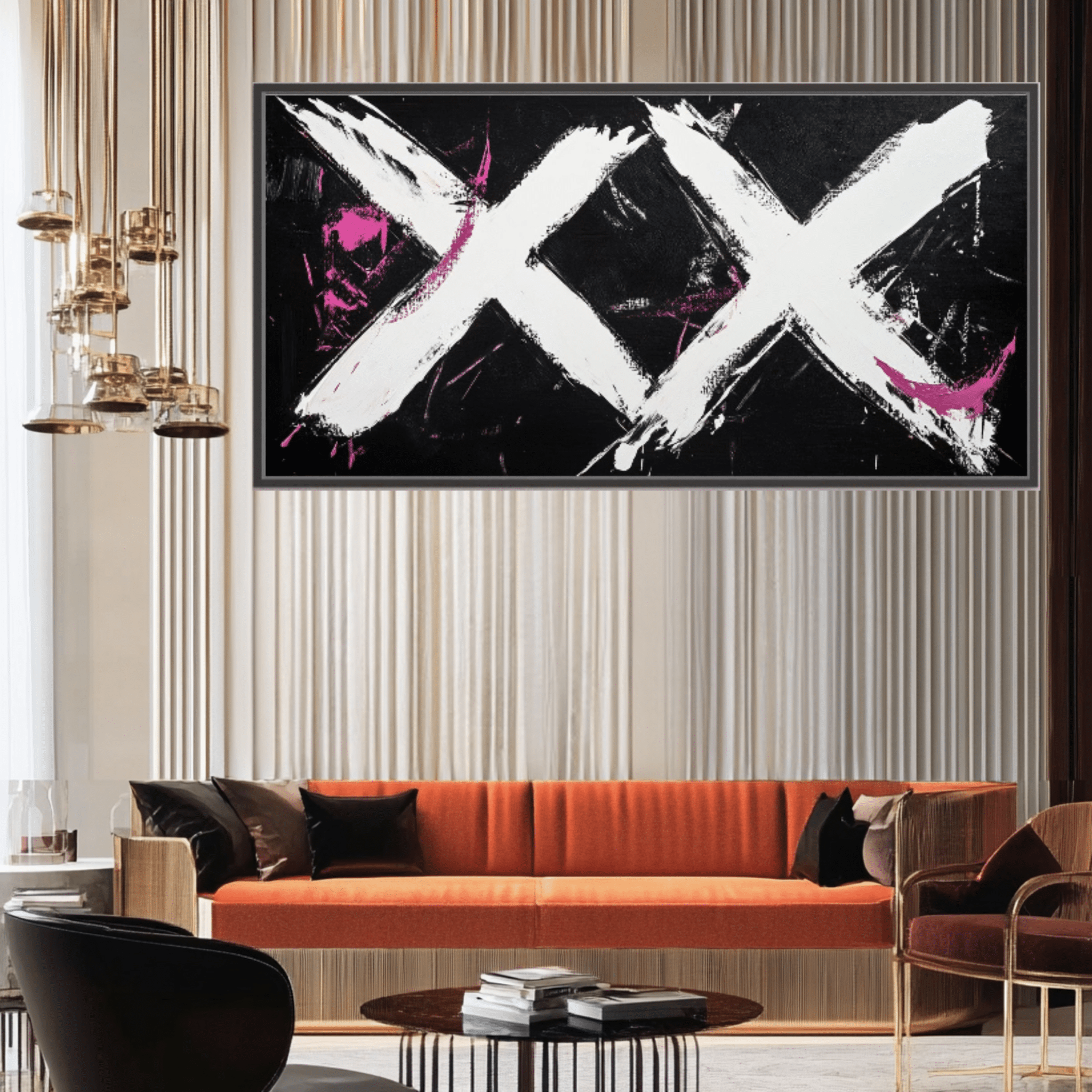 Canvas Print: "Rebel XX" - Abstract Expressionist Art modern abstract canvas wall art by Rossetti Art – luxury interior design artwork for living room, bedroom, office – Contemporary Art for Sale contemporary art piece Contemporary Canvas Art