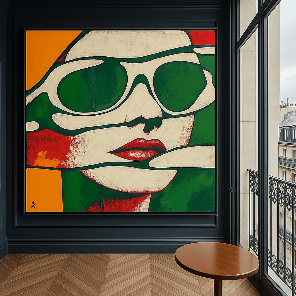 Canvas Print : Retro Pop Art Woman - Bold Wall Decor modern abstract canvas wall art by Rossetti Art – luxury interior design artwork for living room, bedroom, office – Modern Pop Art Pop Art Canvas Print Retro Wall Decor