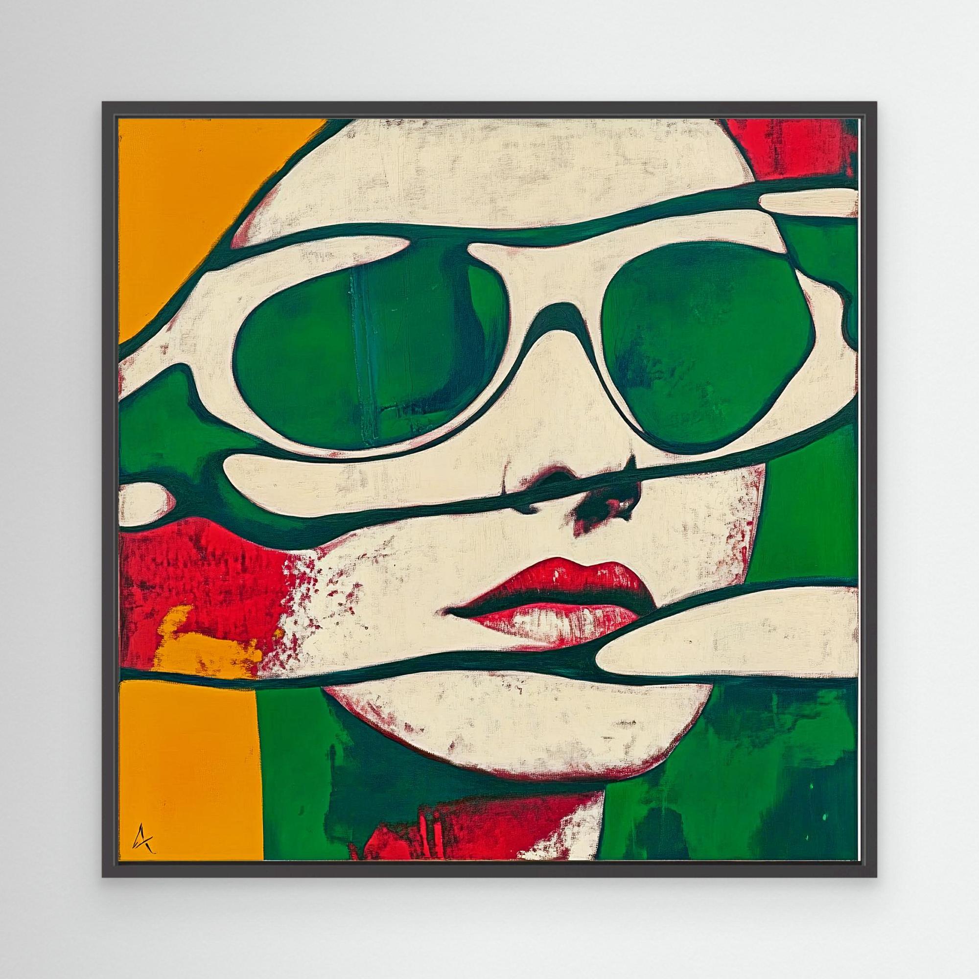 Canvas Print : Retro Pop Art Woman - Bold Wall Decor modern abstract canvas wall art by Rossetti Art – luxury interior design artwork for living room, bedroom, office – Modern Pop Art Pop Art Canvas Print Retro Wall Decor