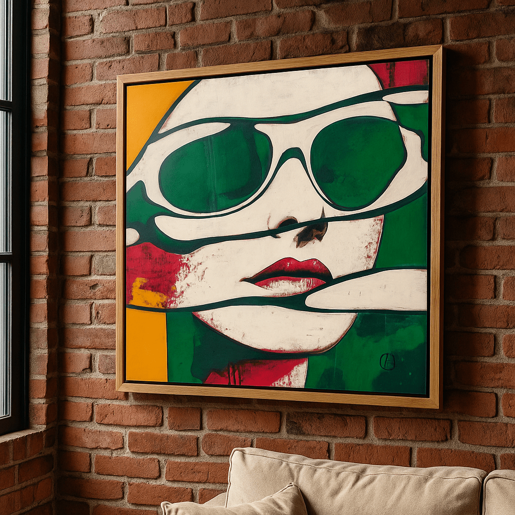 Canvas Print : Retro Pop Art Woman - Bold Wall Decor modern abstract canvas wall art by Rossetti Art – luxury interior design artwork for living room, bedroom, office – Modern Pop Art Pop Art Canvas Print Retro Wall Decor