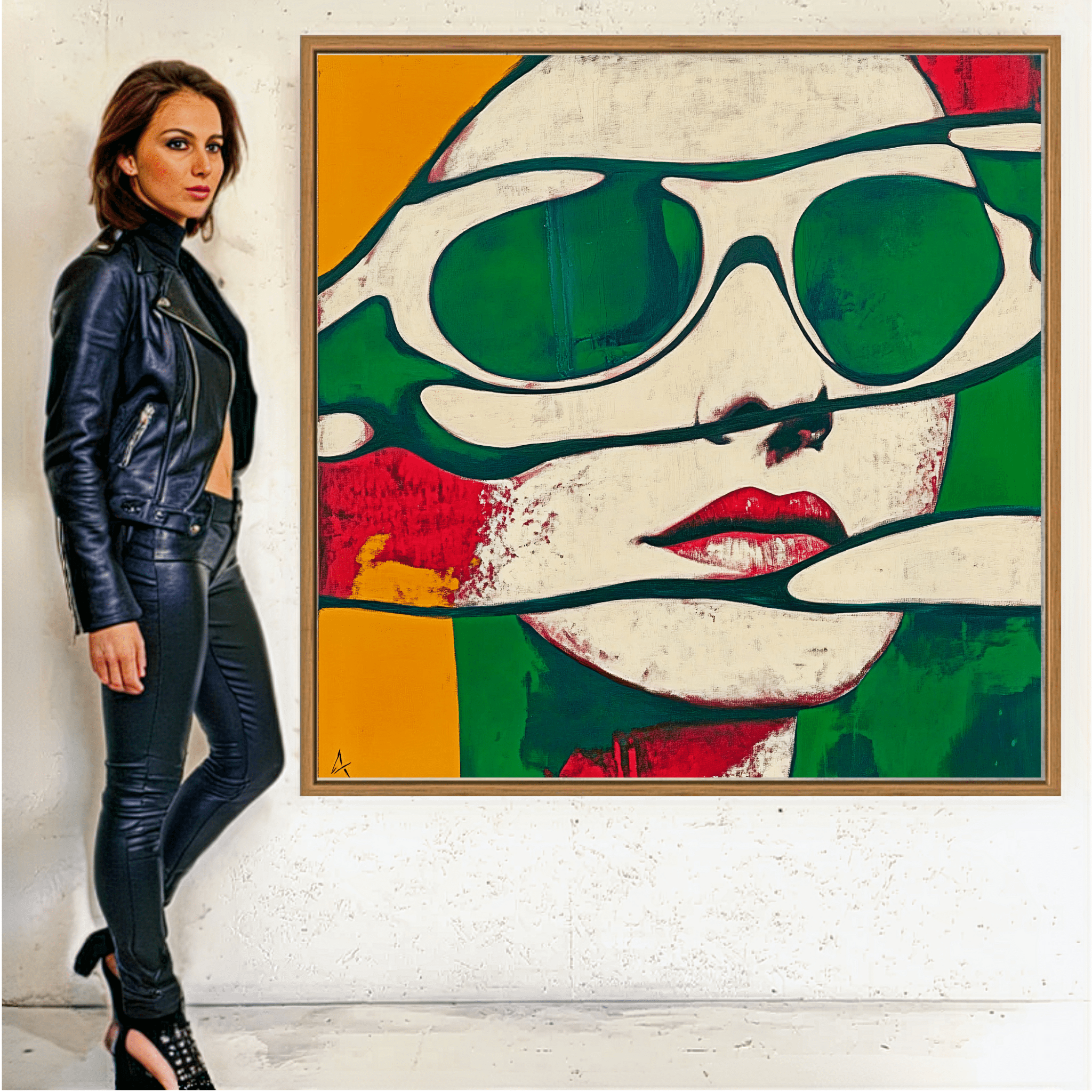 Canvas Print : Retro Pop Art Woman - Bold Wall Decor modern abstract canvas wall art by Rossetti Art – luxury interior design artwork for living room, bedroom, office – Modern Pop Art Pop Art Canvas Print Retro Wall Decor