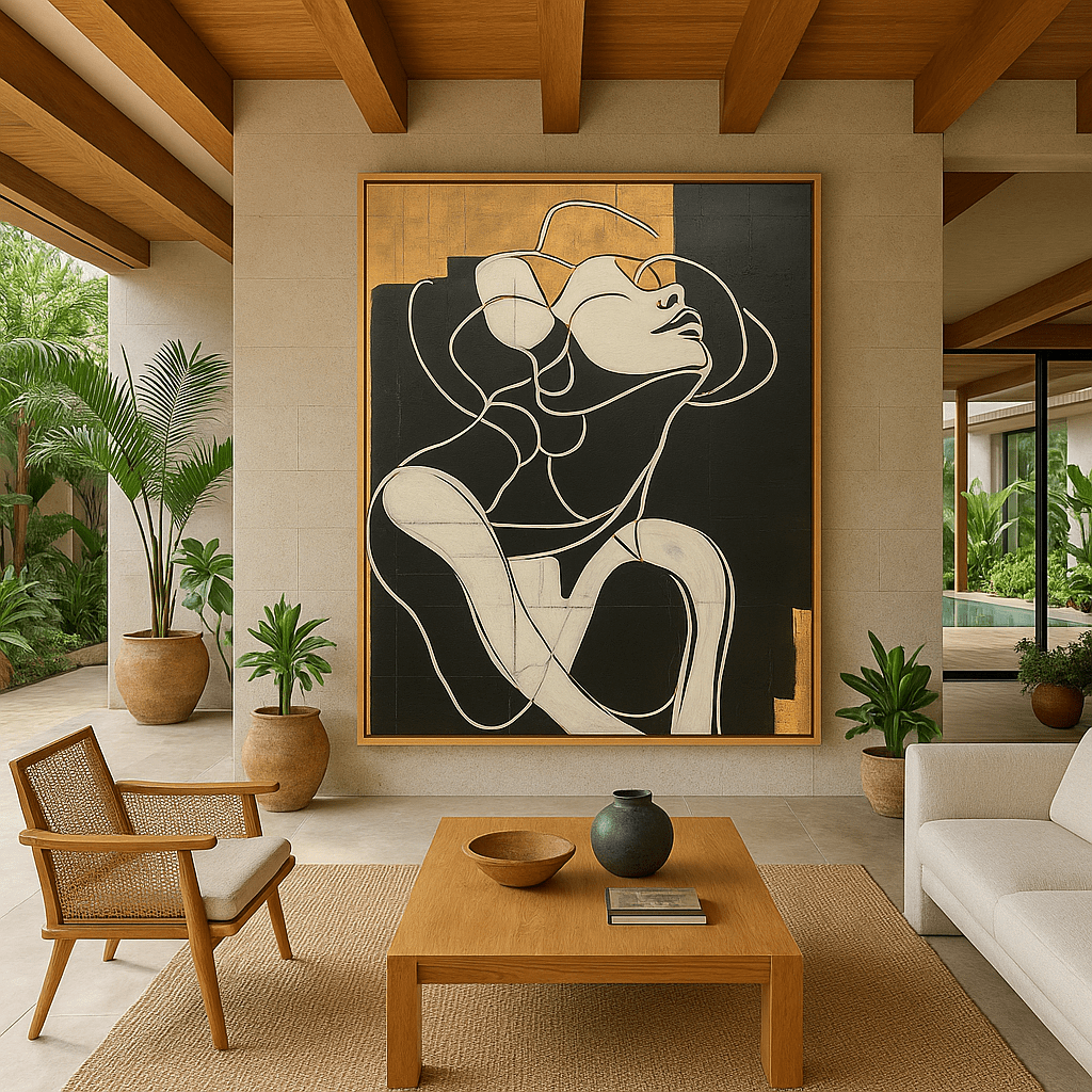 Canvas Print : Rise Within – Female Figure Line Art Canvas - Modern Minimalist Woman Portrait - Chiara Rossetti