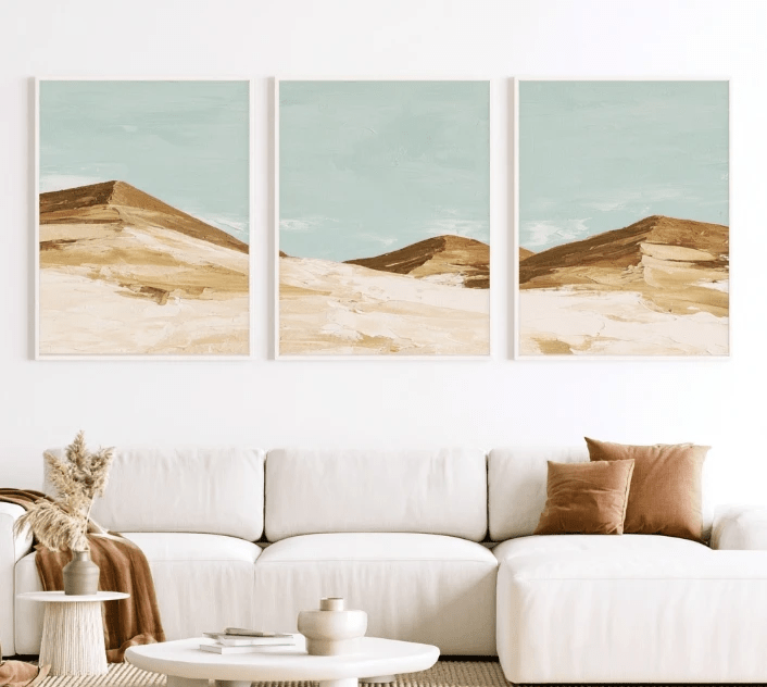 Sand Dune Wall Art – Dune Horizon canvas print set of 3 by Rossetti Art
