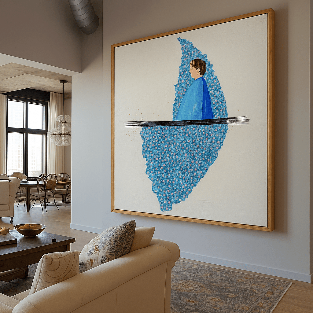 Canvas Print : Serene Blossom Reflection - Abstract Floral Wall Art Canvas - Chiara Rossetti
