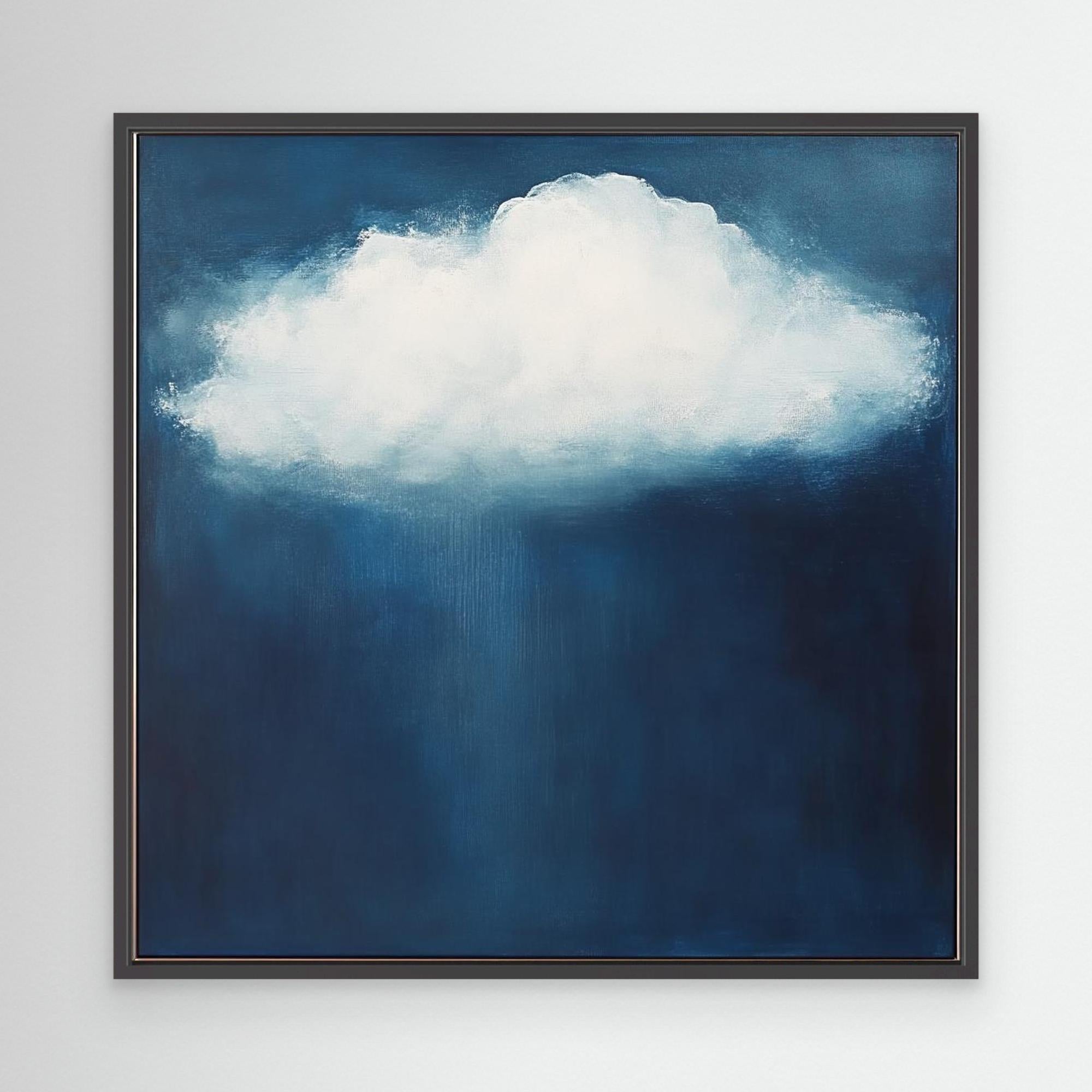 Canvas Print: Serenity Cloud - Dreamy Sky Wall Art modern abstract canvas wall art by Rossetti Art – luxury interior design artwork for living room, bedroom, office – blue and white art calming wall decor cloud wall art