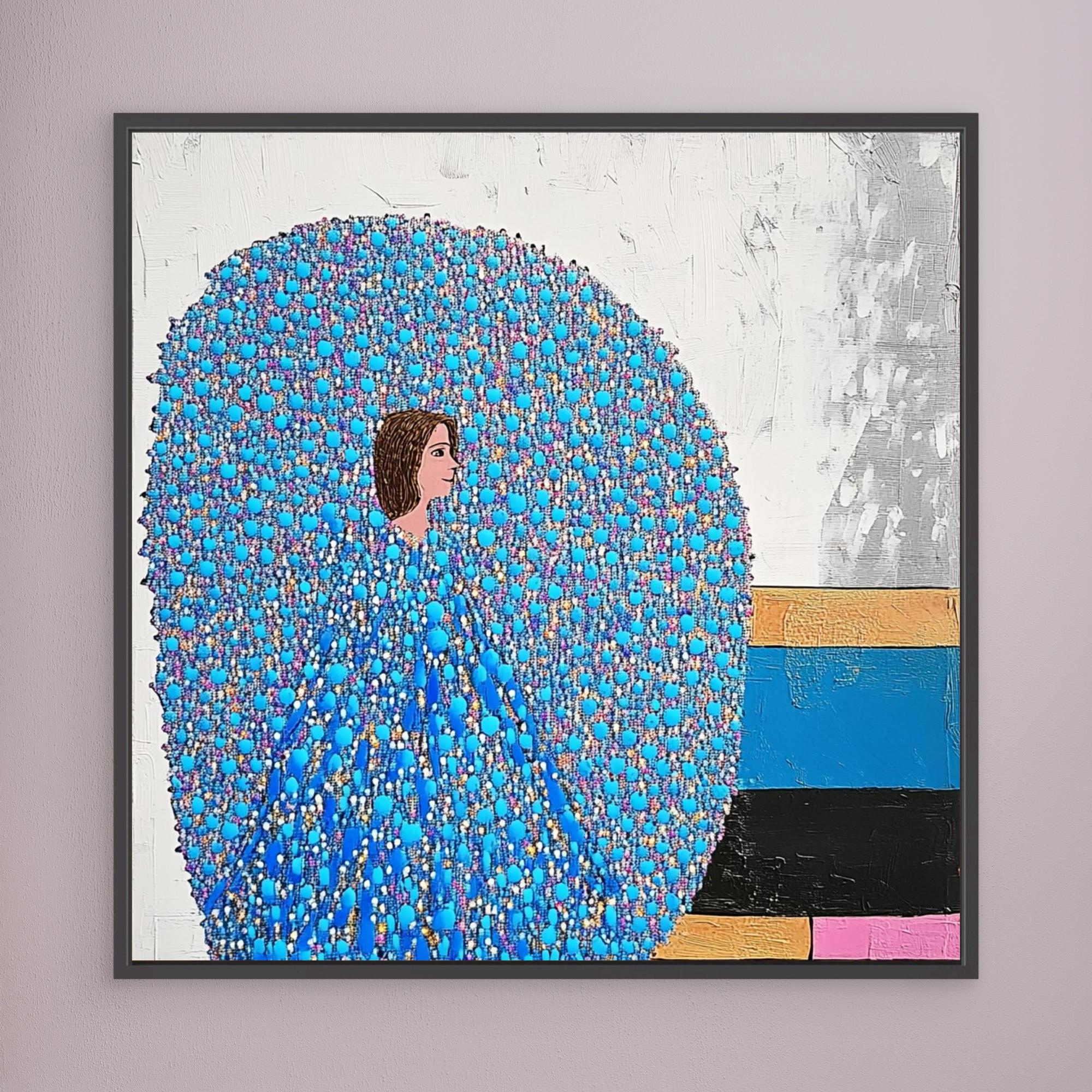 Canvas Print: "Serenity in Blue Enigma" - Blue Canvas Wall Art - Chiara Rossetti