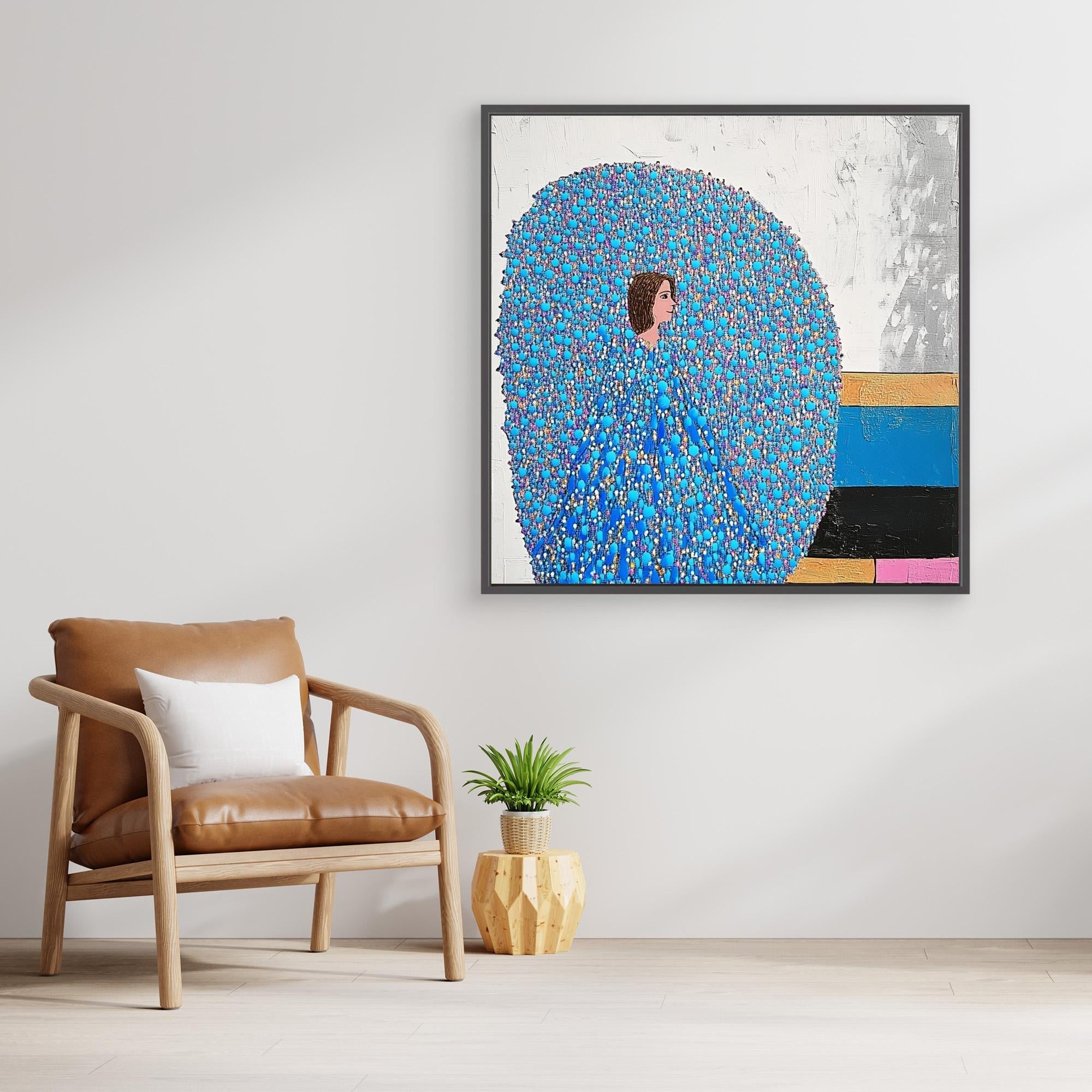 Canvas Print: "Serenity in Blue Enigma" - Blue Canvas Wall Art - Chiara Rossetti