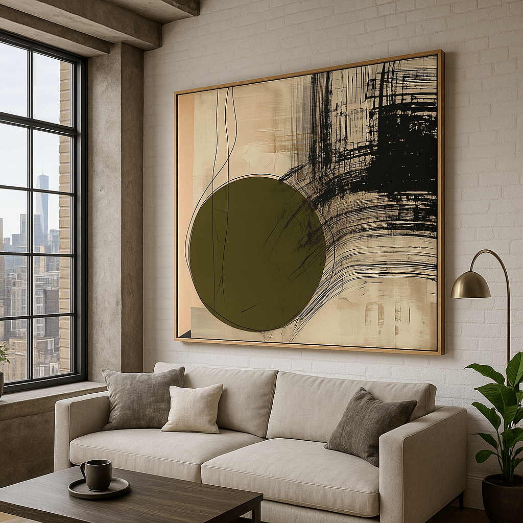 Canvas Print : "Serenity in Motion" - Minimalist Abstract Art Print modern abstract canvas wall art by Rossetti Art – luxury interior design artwork for living room, bedroom, office – contemporary art piece Contemporary Canvas Art Contemporary canvas print