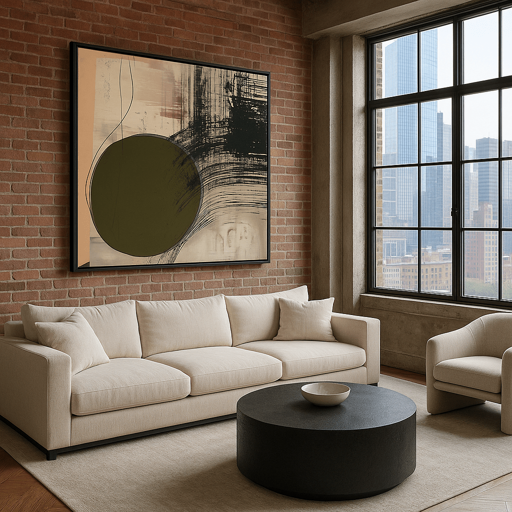 Canvas Print : "Serenity in Motion" - Minimalist Abstract Art Print modern abstract canvas wall art by Rossetti Art – luxury interior design artwork for living room, bedroom, office – contemporary art piece Contemporary Canvas Art Contemporary canvas print