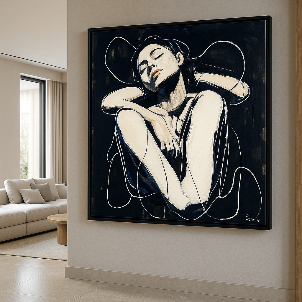 Canvas Print - Serenity in Shadows – Expressive Female Figure Canvas Art | Rossetti Art