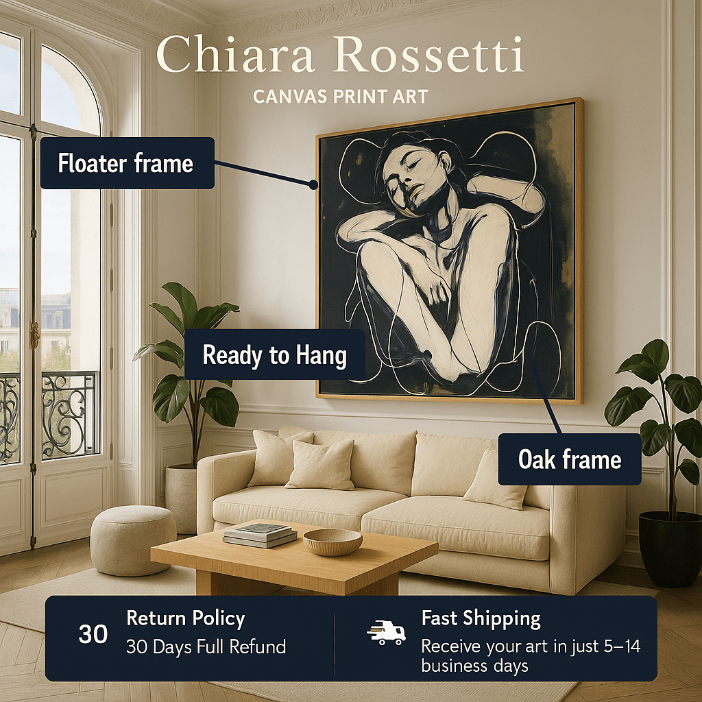 Canvas Print - Serenity in Shadows – Expressive Female Figure Canvas Art - Chiara Rossetti