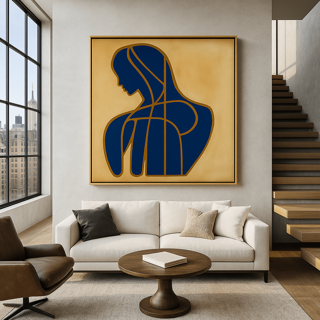 Canvas Print : Serenity Lines – Modern Female Silhouette Canvas Art - Chiara Rossetti