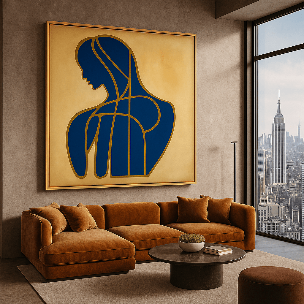 Canvas Print : Serenity Lines – Modern Female Silhouette Canvas Art - Chiara Rossetti