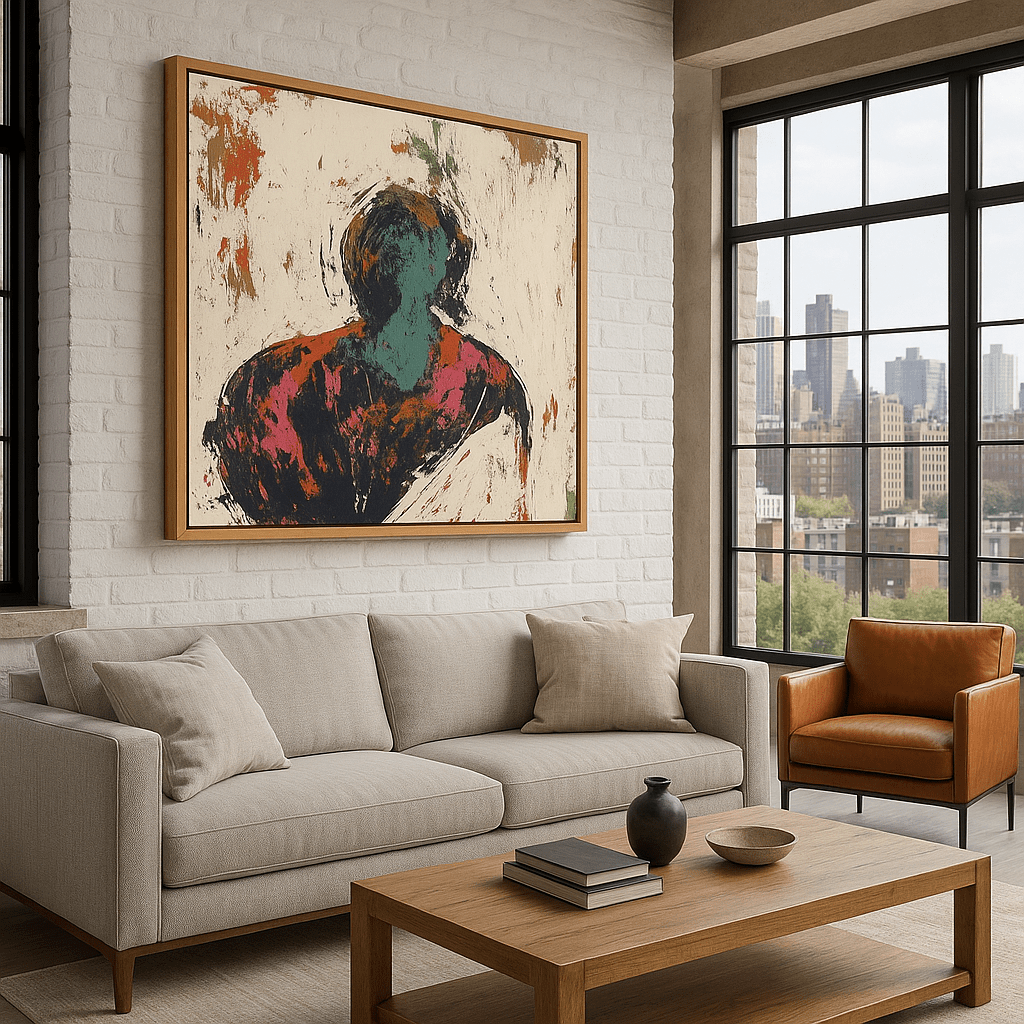 Canvas Print : "Shades of Identity" - Abstract Portrait Wall Art Print modern abstract canvas wall art by Rossetti Art – luxury interior design artwork for living room, bedroom, office – contemporary art piece Contemporary Canvas Art Contemporary canvas print