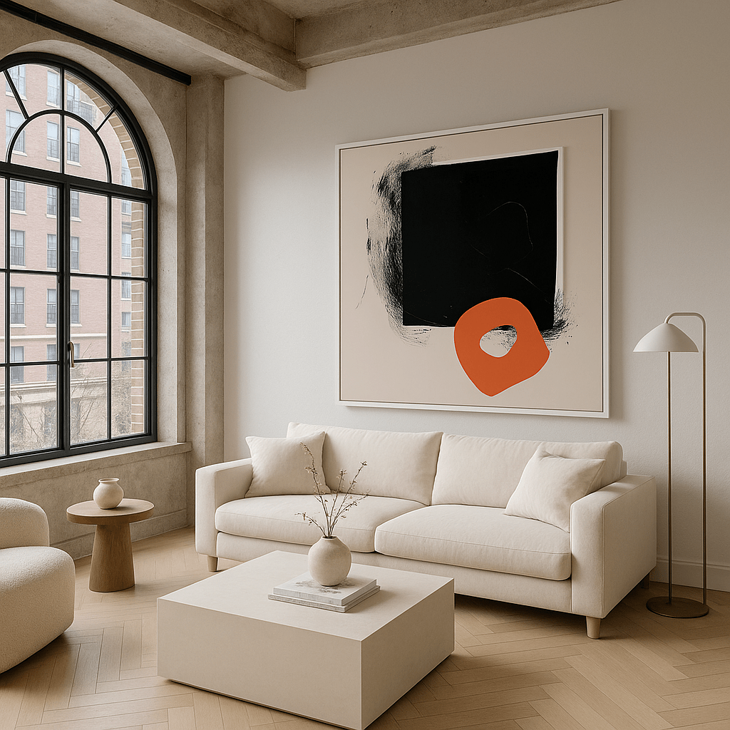 Canvas Print : "Shadows of Geometry" - Minimalist Abstract Art Print modern abstract canvas wall art by Rossetti Art – luxury interior design artwork for living room, bedroom, office – contemporary art piece Contemporary Canvas Art Contemporary canvas print