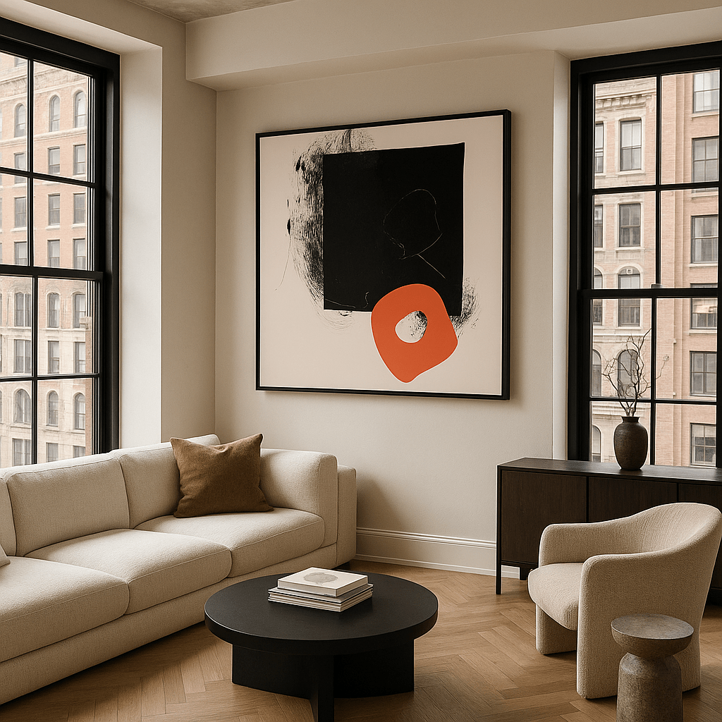 Canvas Print : "Shadows of Geometry" - Minimalist Abstract Art Print modern abstract canvas wall art by Rossetti Art – luxury interior design artwork for living room, bedroom, office – contemporary art piece Contemporary Canvas Art Contemporary canvas print