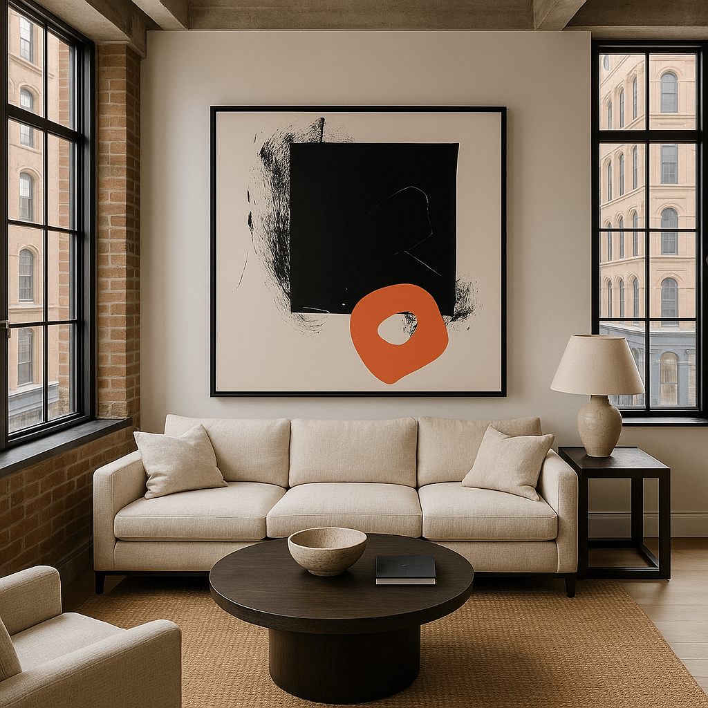 Canvas Print : "Shadows of Geometry" - Minimalist Abstract Art Print modern abstract canvas wall art by Rossetti Art – luxury interior design artwork for living room, bedroom, office – contemporary art piece Contemporary Canvas Art Contemporary canvas print