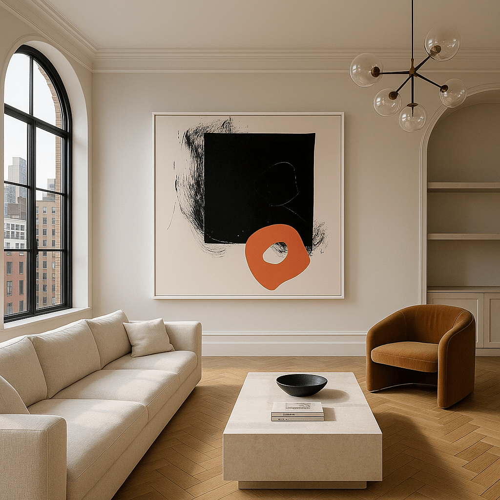 Canvas Print : "Shadows of Geometry" - Minimalist Abstract Art Print modern abstract canvas wall art by Rossetti Art – luxury interior design artwork for living room, bedroom, office – contemporary art piece Contemporary Canvas Art Contemporary canvas print