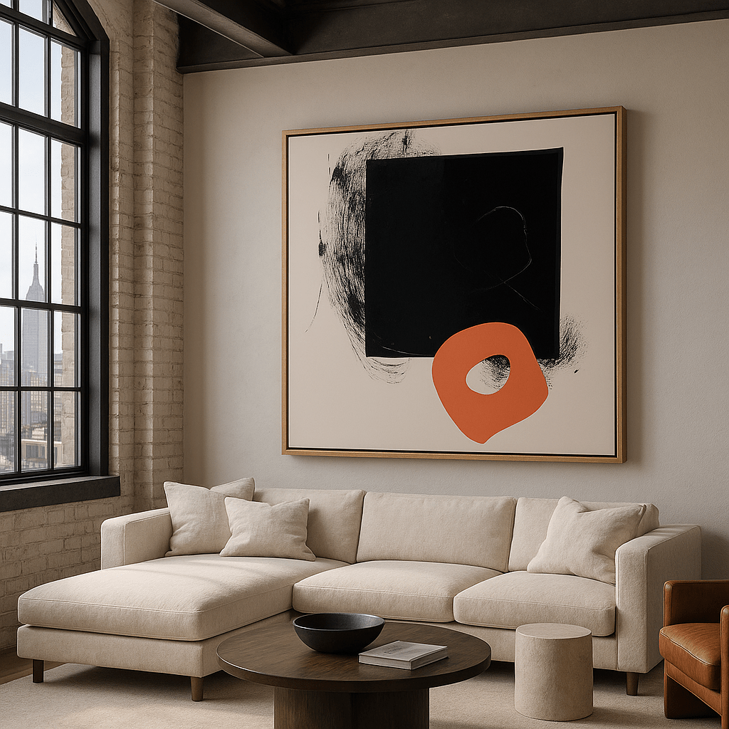 Canvas Print : "Shadows of Geometry" - Minimalist Abstract Art Print modern abstract canvas wall art by Rossetti Art – luxury interior design artwork for living room, bedroom, office – contemporary art piece Contemporary Canvas Art Contemporary canvas print