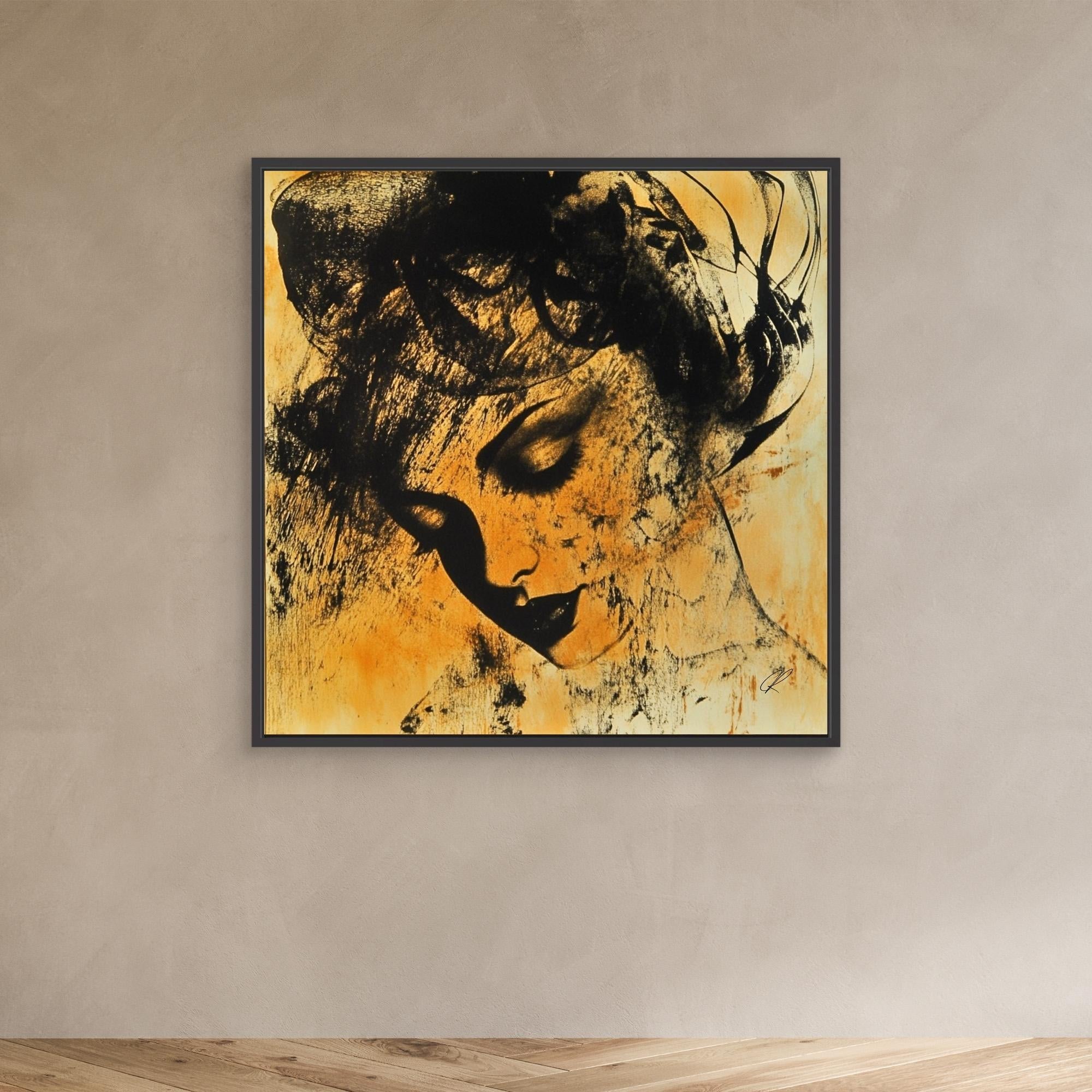 Canvas Print: Shadows of Her – Abstract Portrait Art modern abstract canvas wall art by Rossetti Art – luxury interior design artwork for living room, bedroom, office – Abstract portrait art Abstract portrait art by Chiara Rossetti