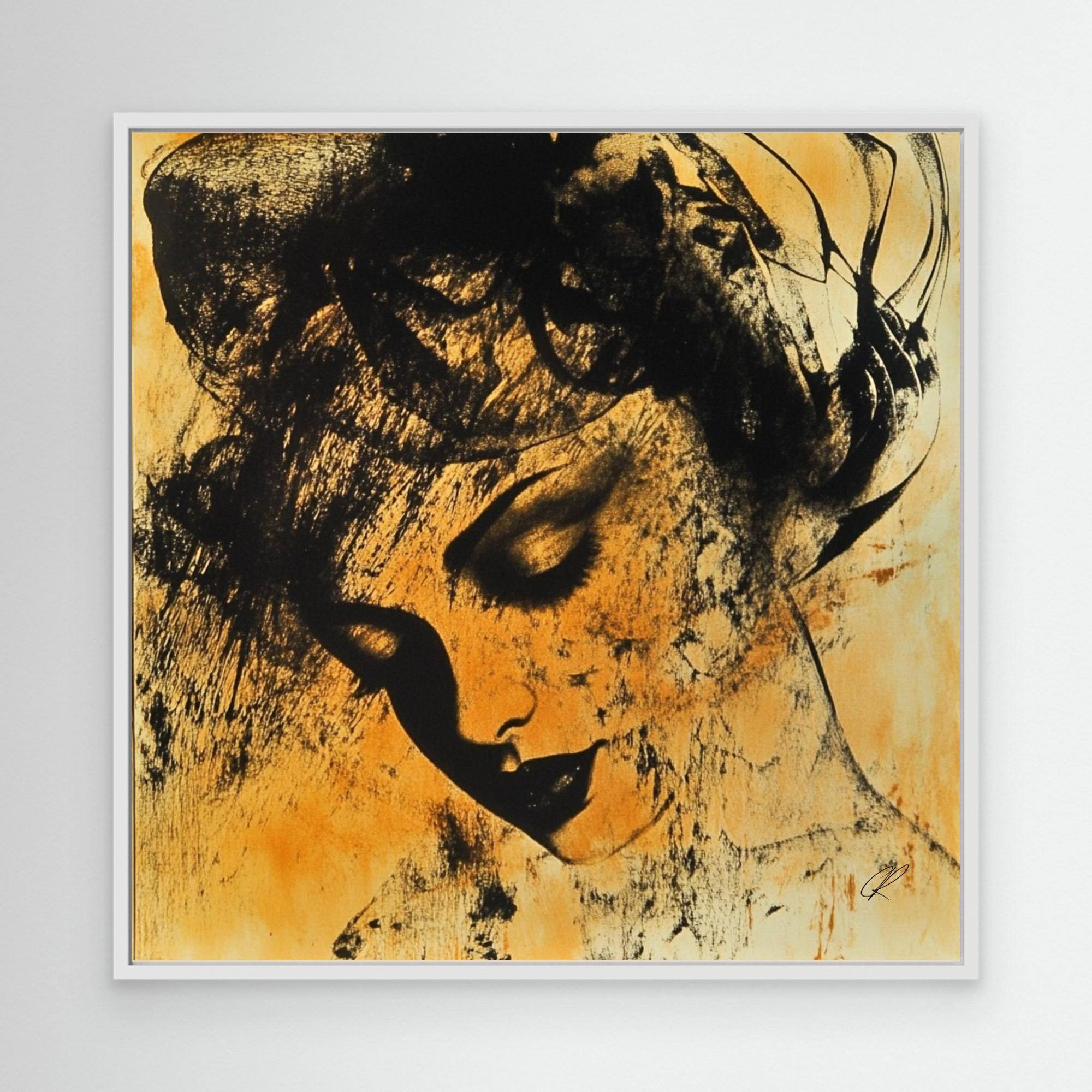 Canvas Print: Shadows of Her – Abstract Portrait Art modern abstract canvas wall art by Rossetti Art – luxury interior design artwork for living room, bedroom, office – Abstract portrait art Abstract portrait art by Chiara Rossetti