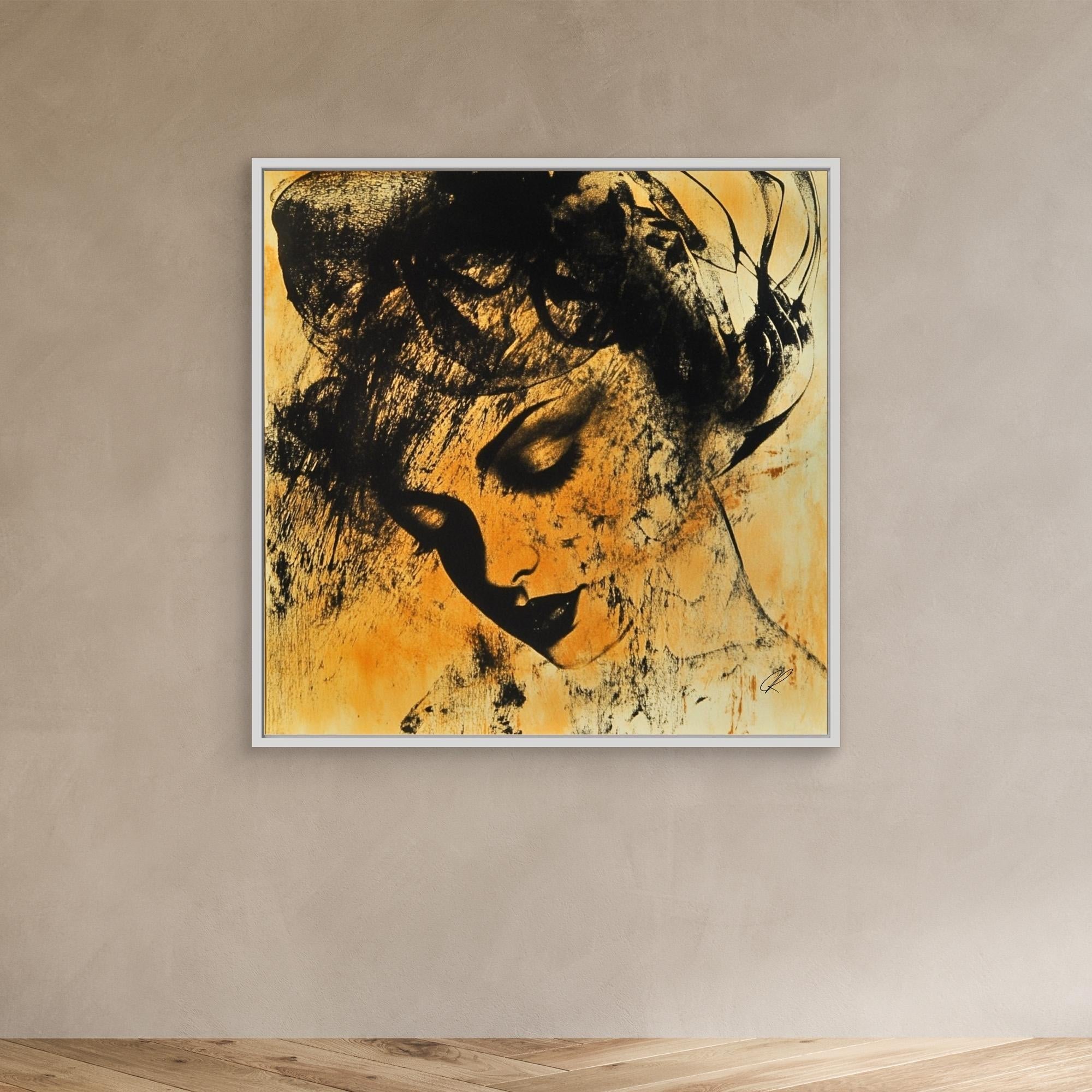 Canvas Print: Shadows of Her – Abstract Portrait Art modern abstract canvas wall art by Rossetti Art – luxury interior design artwork for living room, bedroom, office – Abstract portrait art Abstract portrait art by Chiara Rossetti