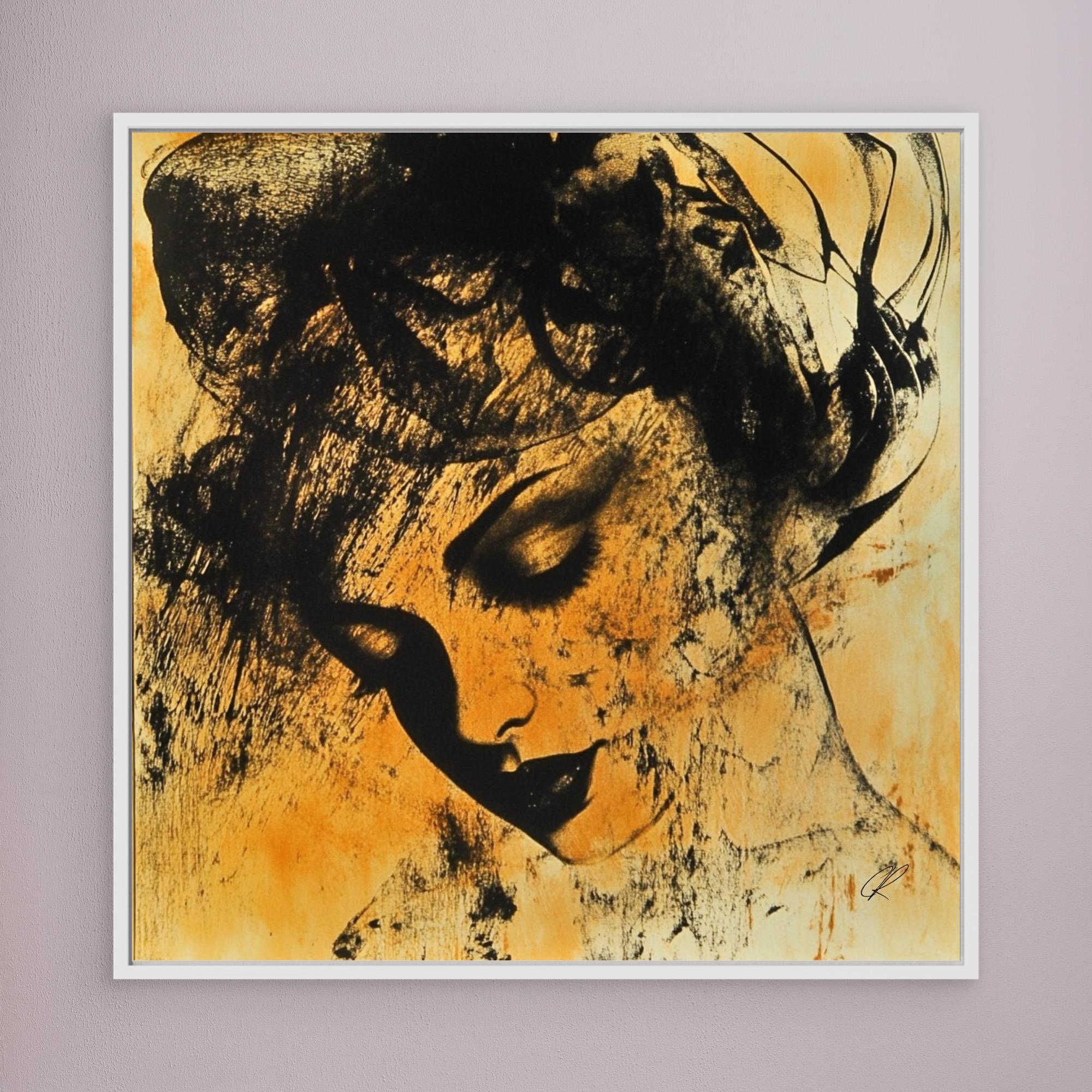 Canvas Print: Shadows of Her – Abstract Portrait Art modern abstract canvas wall art by Rossetti Art – luxury interior design artwork for living room, bedroom, office – Abstract portrait art Abstract portrait art by Chiara Rossetti