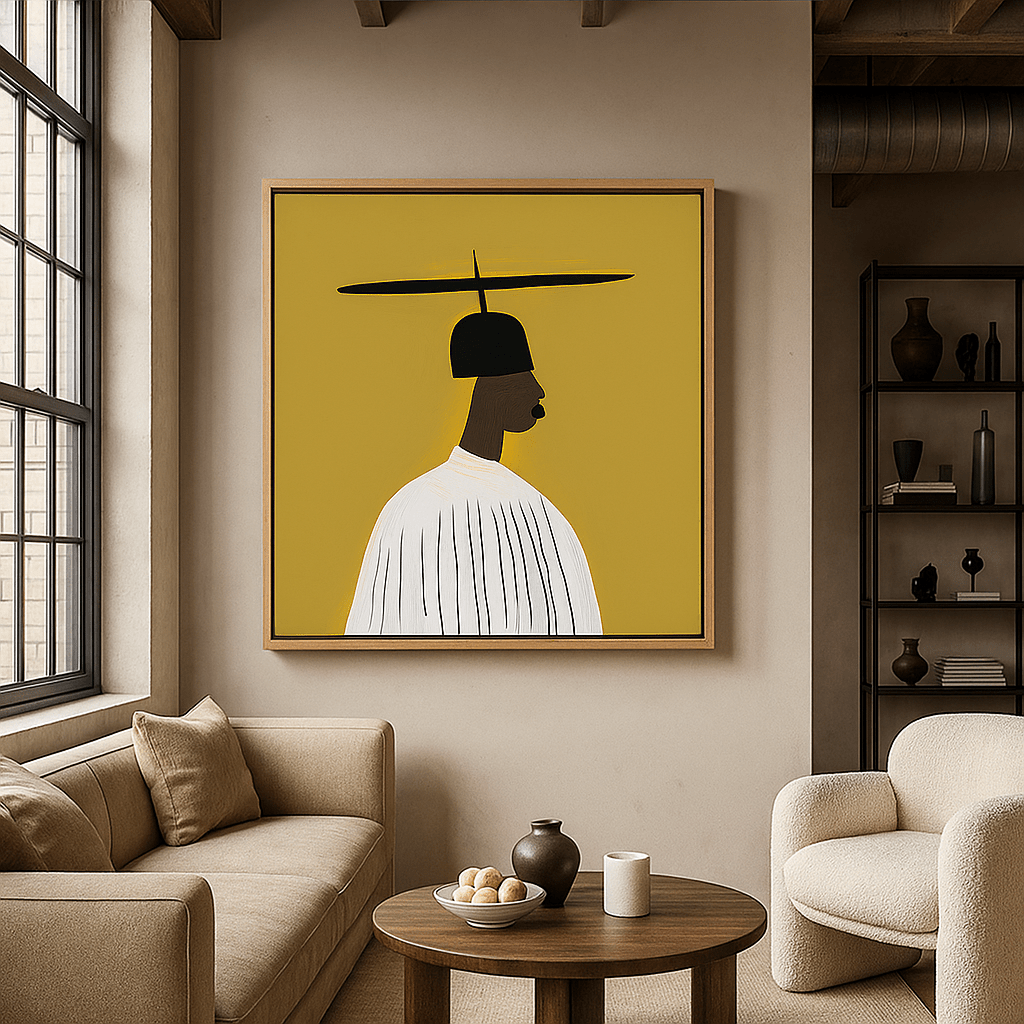 Abstract Portrait Art Canvas Print — Silent Balance by Rossetti Art