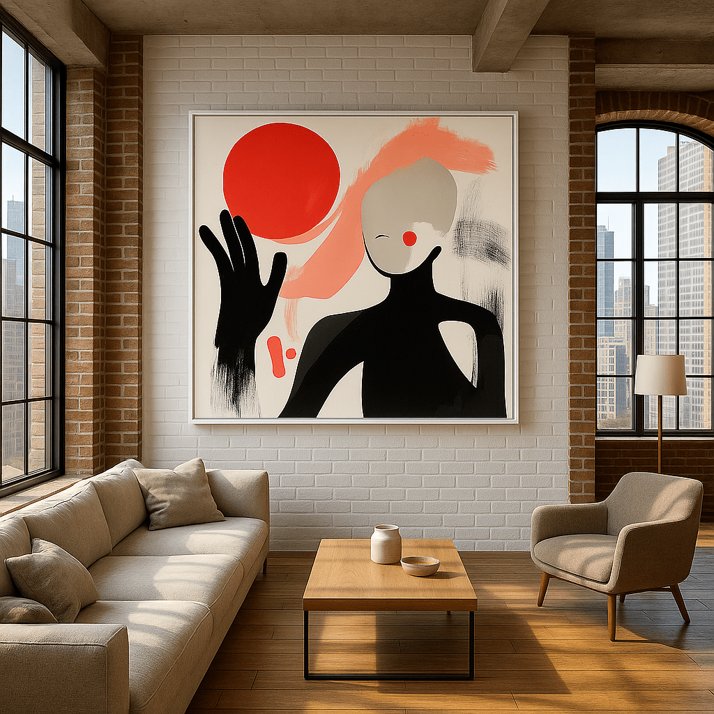 Canvas Print : Silent Reach - Minimalist Abstract Art Print modern abstract canvas wall art by Rossetti Art – luxury interior design artwork for living room, bedroom, office – contemporary art piece Contemporary Canvas Art Contemporary canvas print