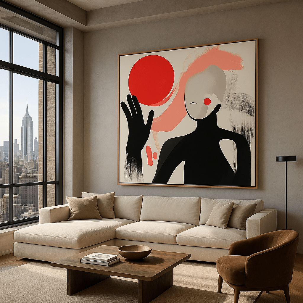 Canvas Print : Silent Reach - Minimalist Abstract Art Print modern abstract canvas wall art by Rossetti Art – luxury interior design artwork for living room, bedroom, office – contemporary art piece Contemporary Canvas Art Contemporary canvas print
