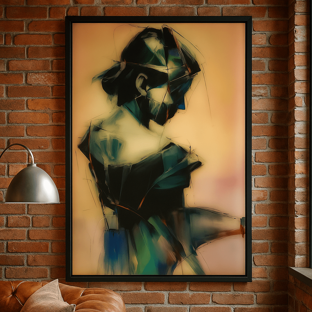 Canvas Print : Silent Reflection Portrait – Abstract Modern Portrait Canvas Wall Art - Chiara Rossetti