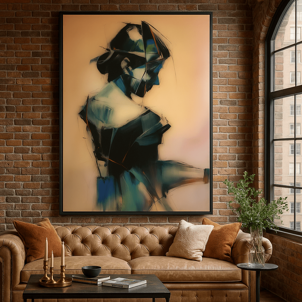 Canvas Print : Silent Reflection Portrait – Abstract Modern Portrait Canvas Wall Art - Chiara Rossetti
