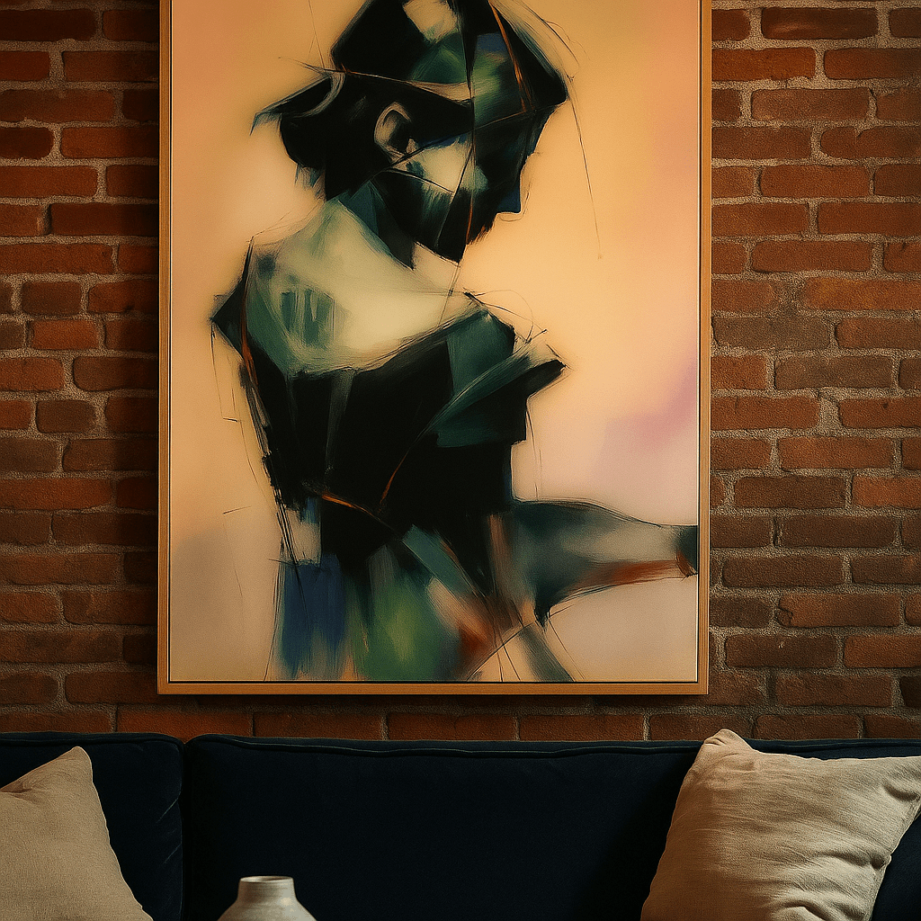 Canvas Print : Silent Reflection Portrait – Abstract Modern Portrait Canvas Wall Art - Chiara Rossetti