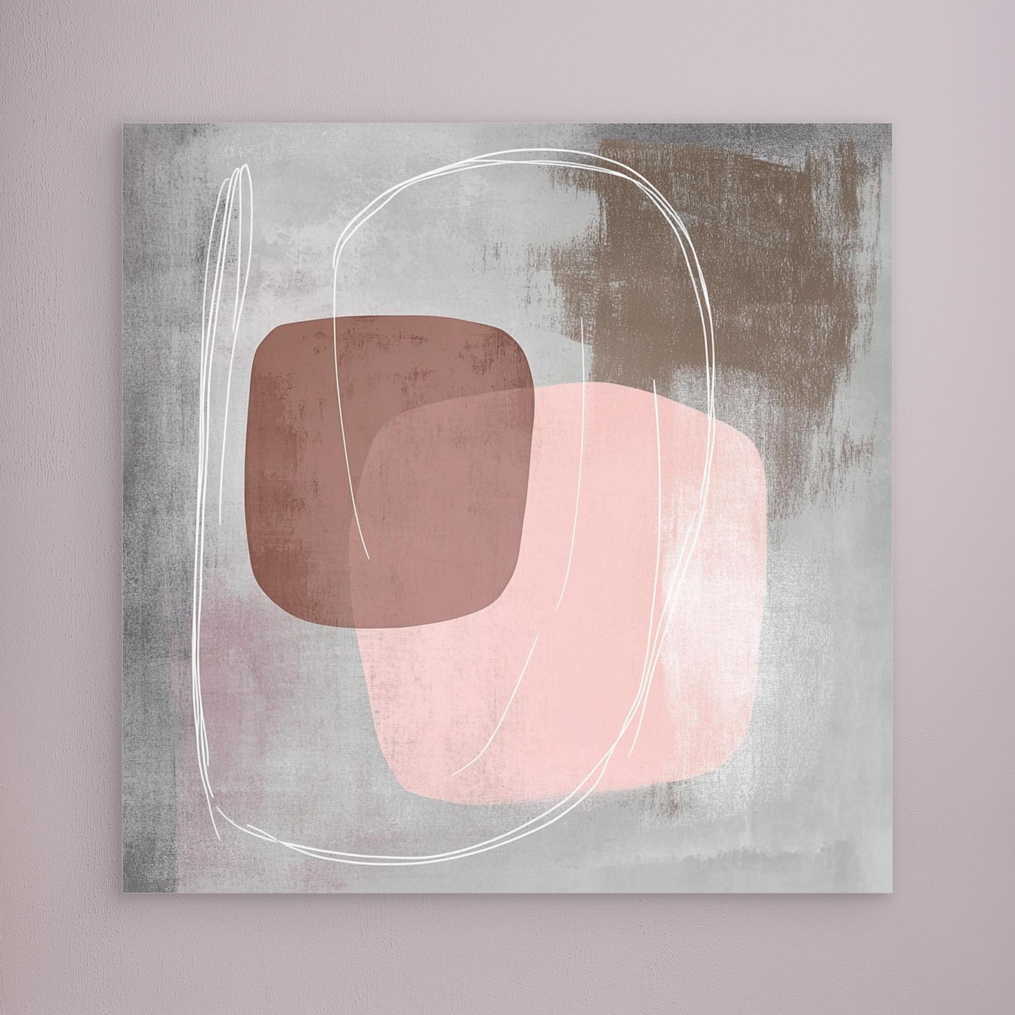 Canvas Print: "Soft Harmony" - Abstract Painting Minimalist modern abstract canvas wall art by Rossetti Art – luxury interior design artwork for living room, bedroom, office – Contemporary Minimalism Modern Serene Art Neutral Wall Art