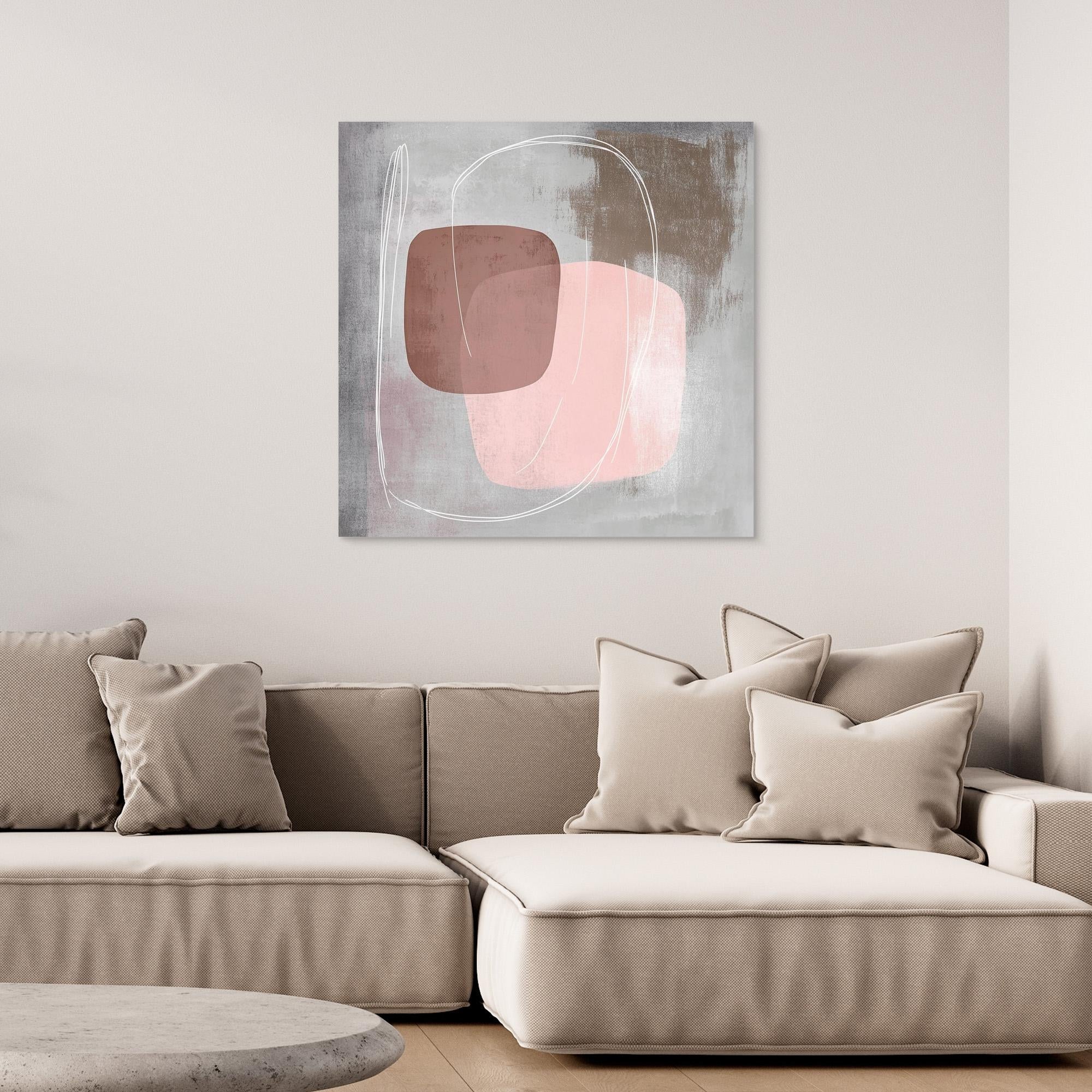 Canvas Print: "Soft Harmony" - Abstract Painting Minimalist modern abstract canvas wall art by Rossetti Art – luxury interior design artwork for living room, bedroom, office – Contemporary Minimalism Modern Serene Art Neutral Wall Art