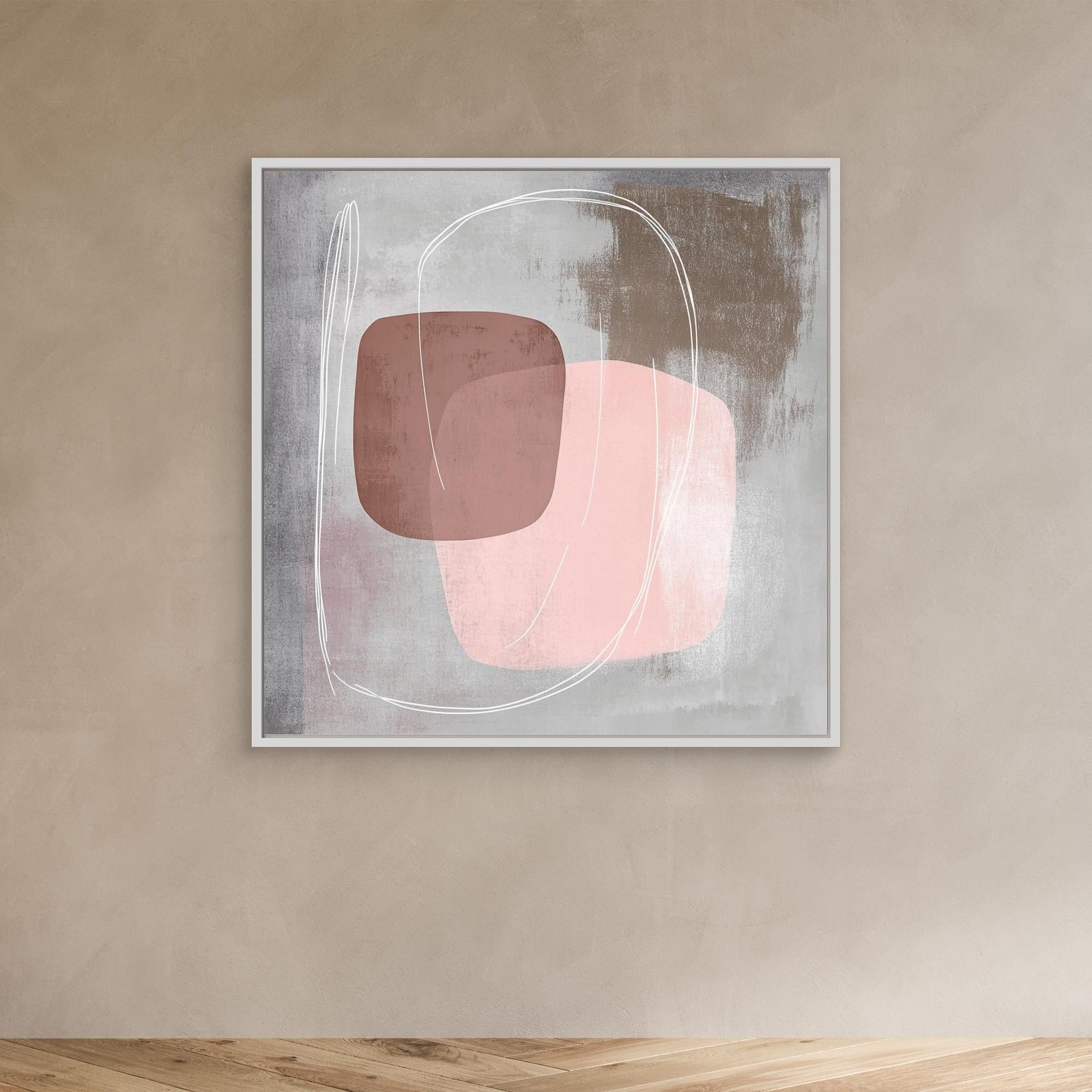 Canvas Print: "Soft Harmony" - Abstract Painting Minimalist modern abstract canvas wall art by Rossetti Art – luxury interior design artwork for living room, bedroom, office – Contemporary Minimalism Modern Serene Art Neutral Wall Art