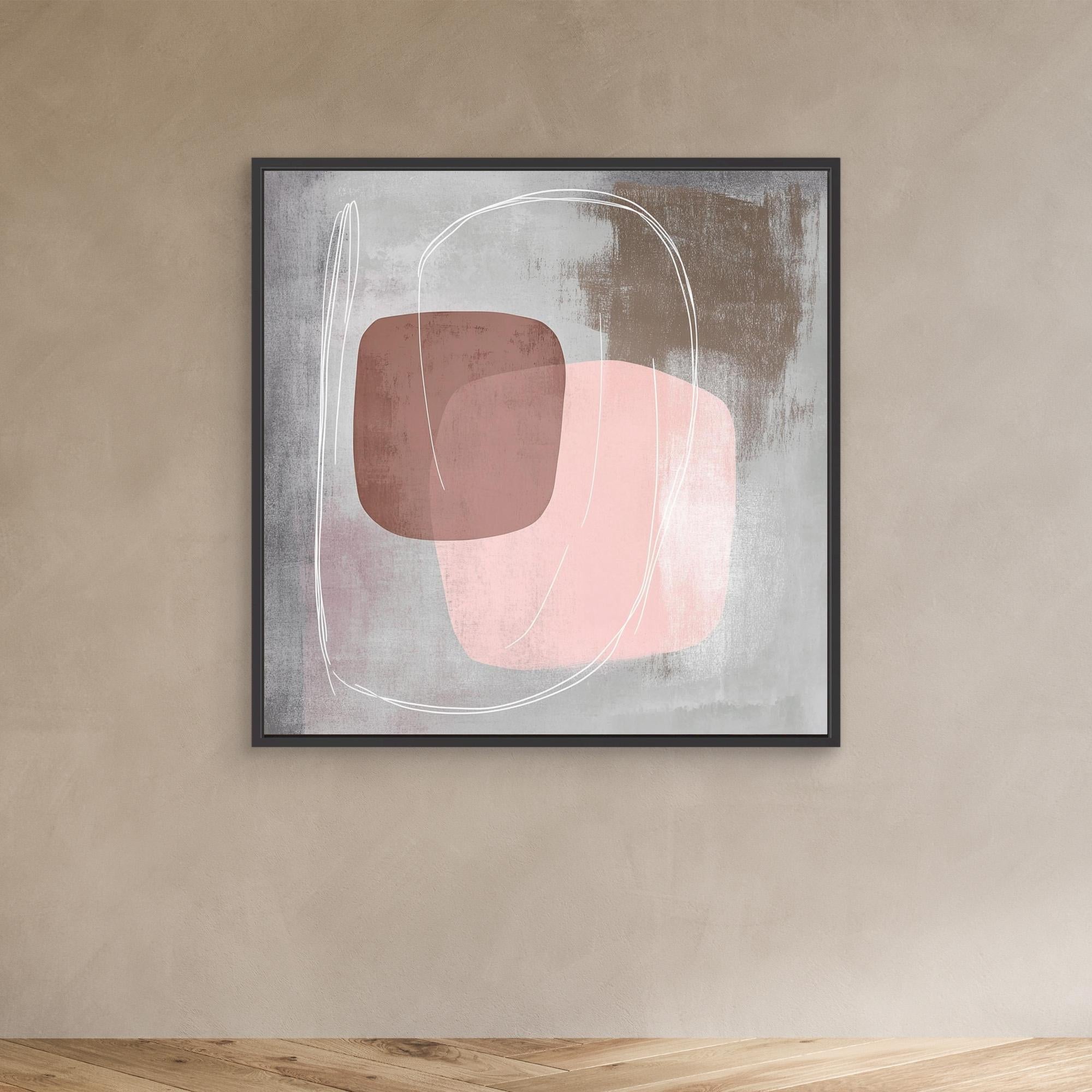 Canvas Print: "Soft Harmony" - Abstract Painting Minimalist modern abstract canvas wall art by Rossetti Art – luxury interior design artwork for living room, bedroom, office – Contemporary Minimalism Modern Serene Art Neutral Wall Art