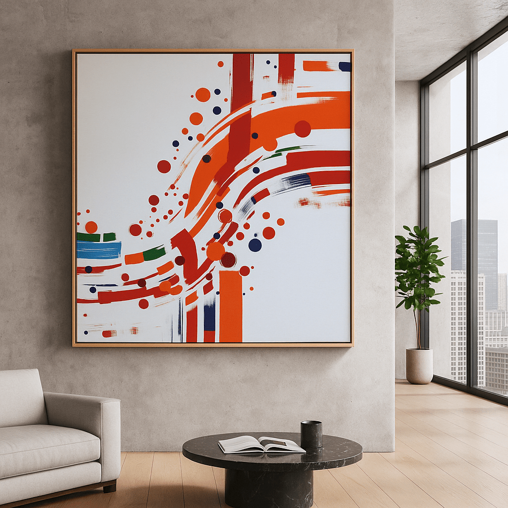 Canvas Print: Solar Flow – Abstract Colorful Canvas Print | Modern Wall Art by Chiara Rossetti modern abstract canvas wall art by Rossetti Art – luxury interior design artwork for living room, bedroom, office – abstractnew canvas print art Chiara Rossetti