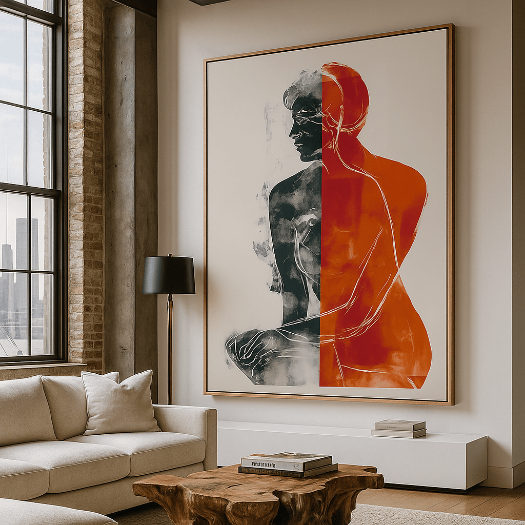 Contemporary Silhouette Art Canvas Print : Split Reflections