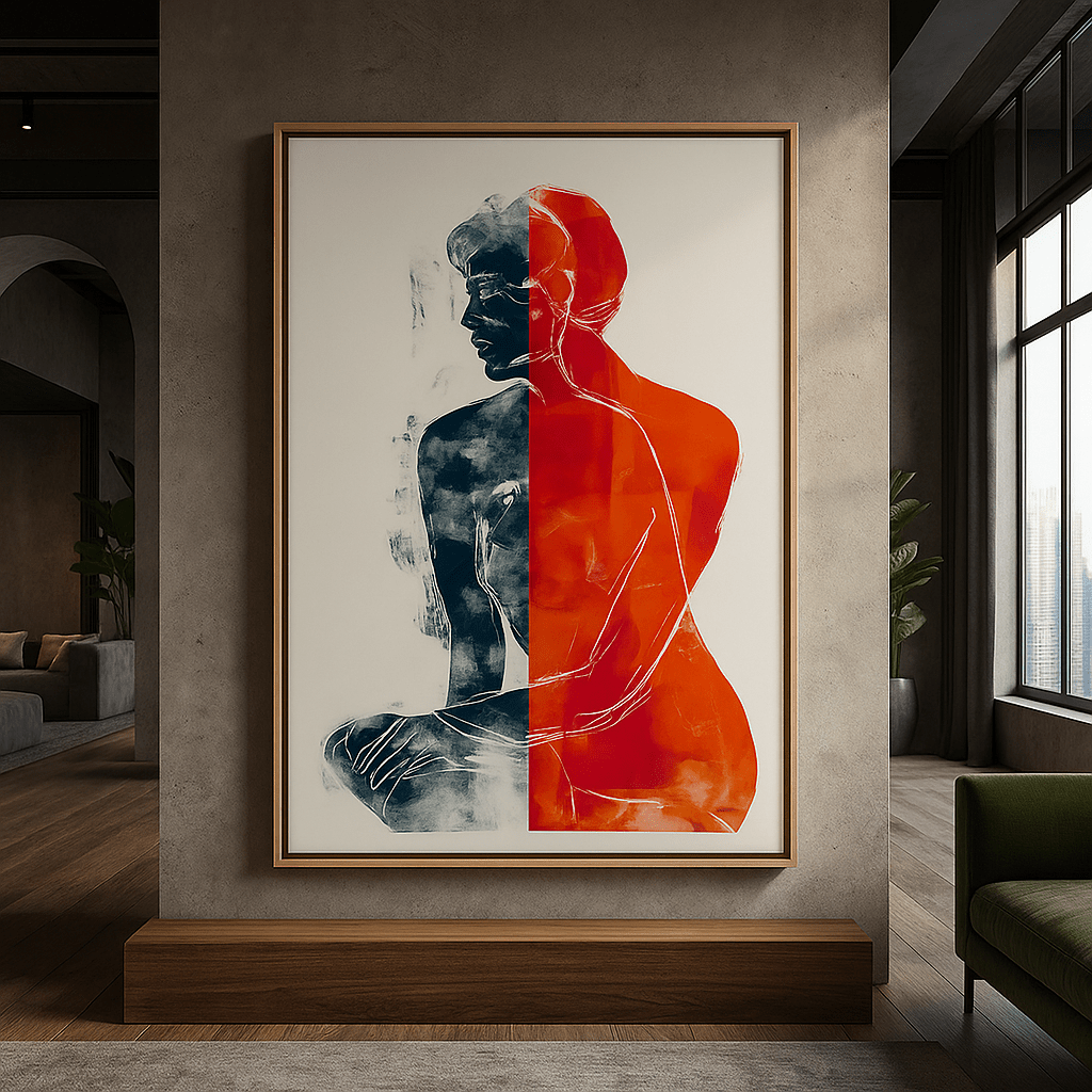 Contemporary Silhouette Art Canvas Print : Split Reflections