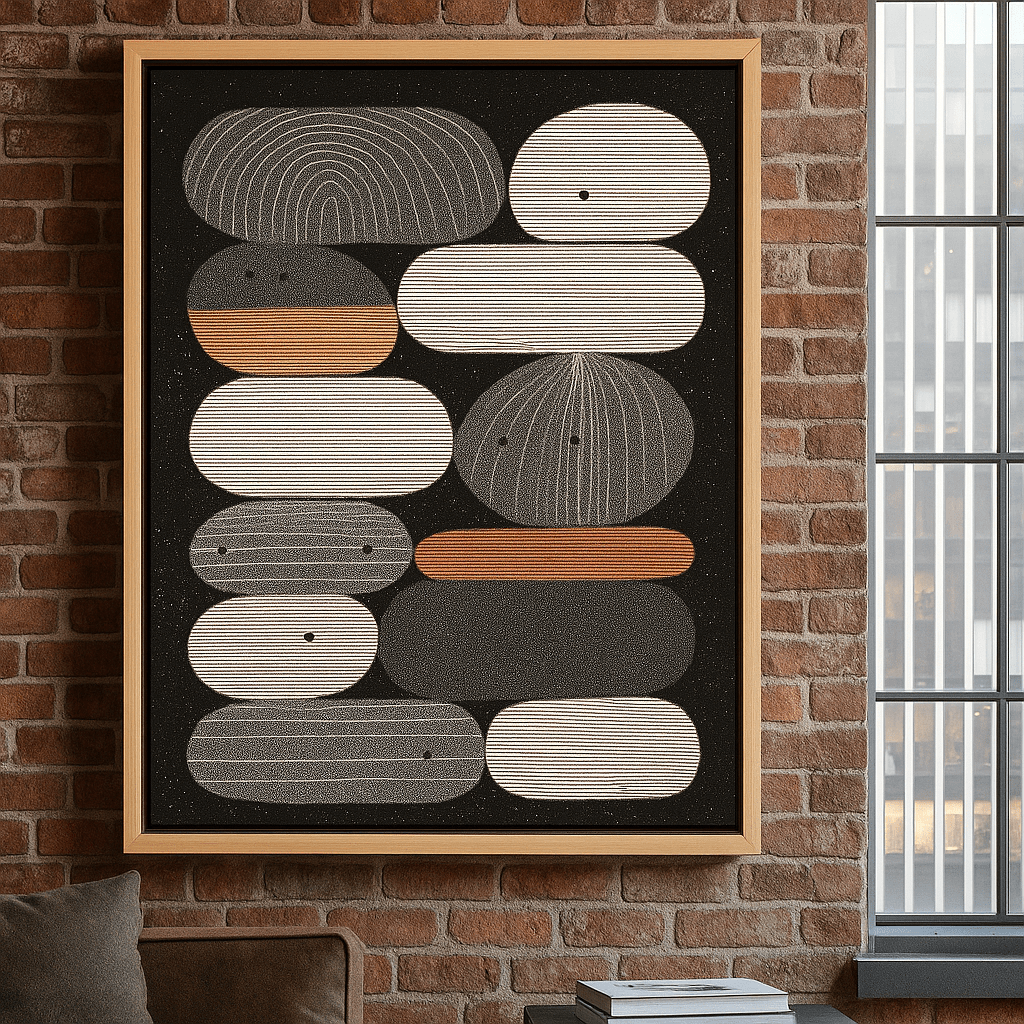 Geometric Canvas in Earth &amp; Terracotta Tones