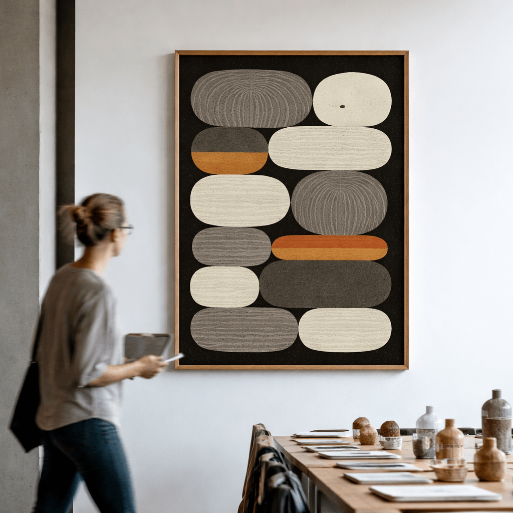 Geometric Canvas in Earth &amp; Terracotta Tones