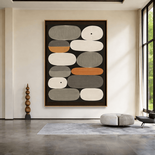 Geometric Canvas in Earth &amp; Terracotta Tones