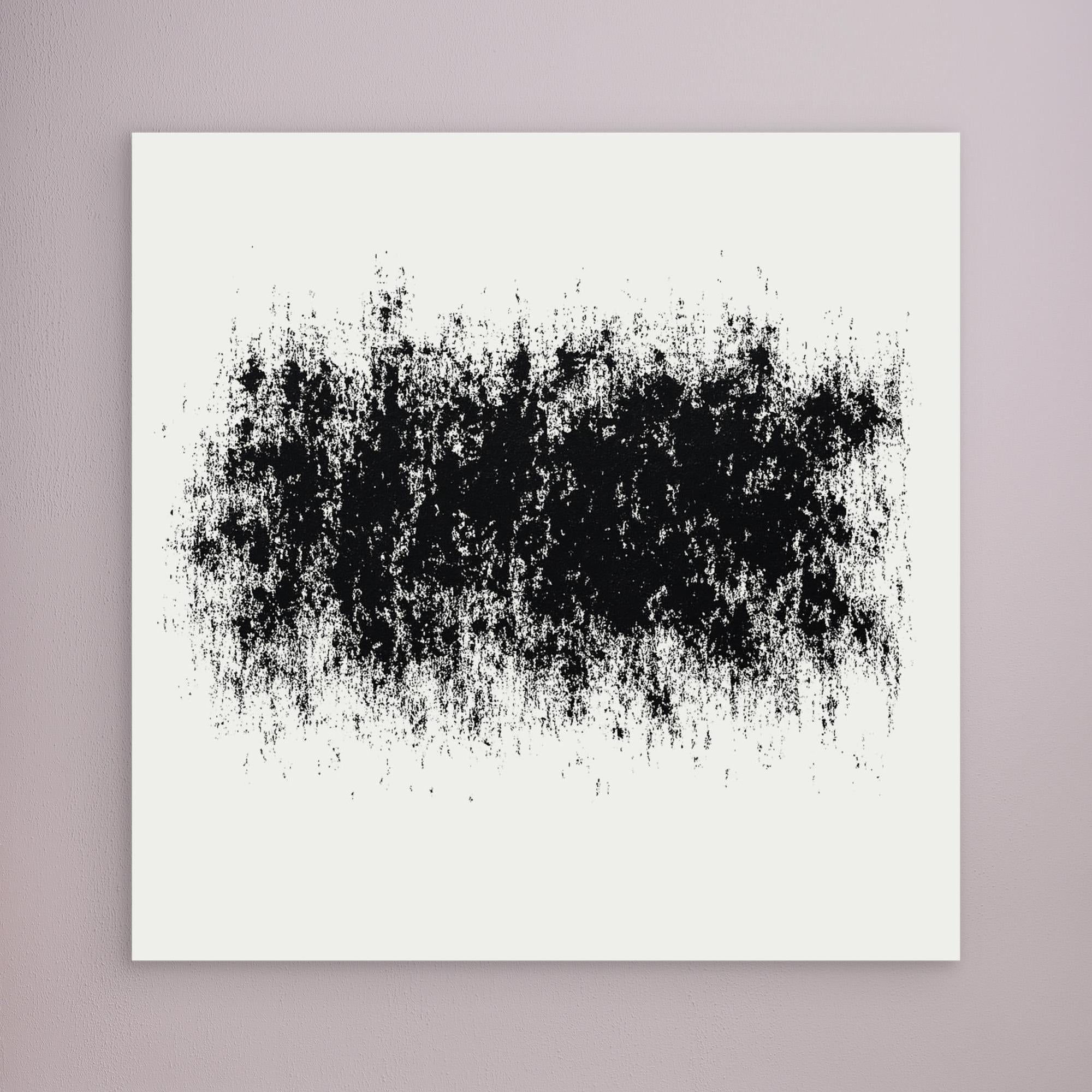 Canvas Print: Static Silence – Black & White Minimalist Abstract Art modern abstract canvas wall art by Rossetti Art – luxury interior design artwork for living room, bedroom, office – Abstract Monochrome Art Brutalist Interior Art High Contrast Canvas