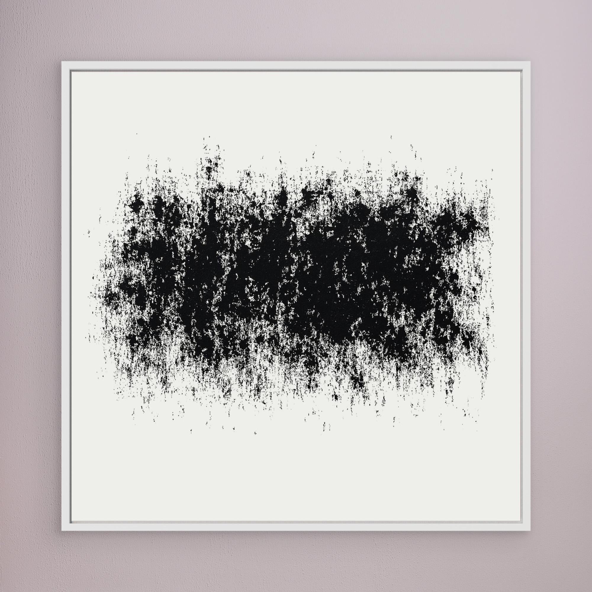 Canvas Print: Static Silence – Black & White Minimalist Abstract Art modern abstract canvas wall art by Rossetti Art – luxury interior design artwork for living room, bedroom, office – Abstract Monochrome Art Brutalist Interior Art High Contrast Canvas
