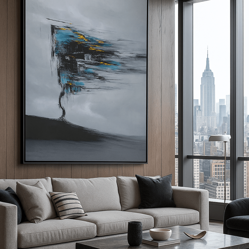 Canvas Print : Storm Whisper – Abstract Tree Canvas Wall Art - Chiara Rossetti