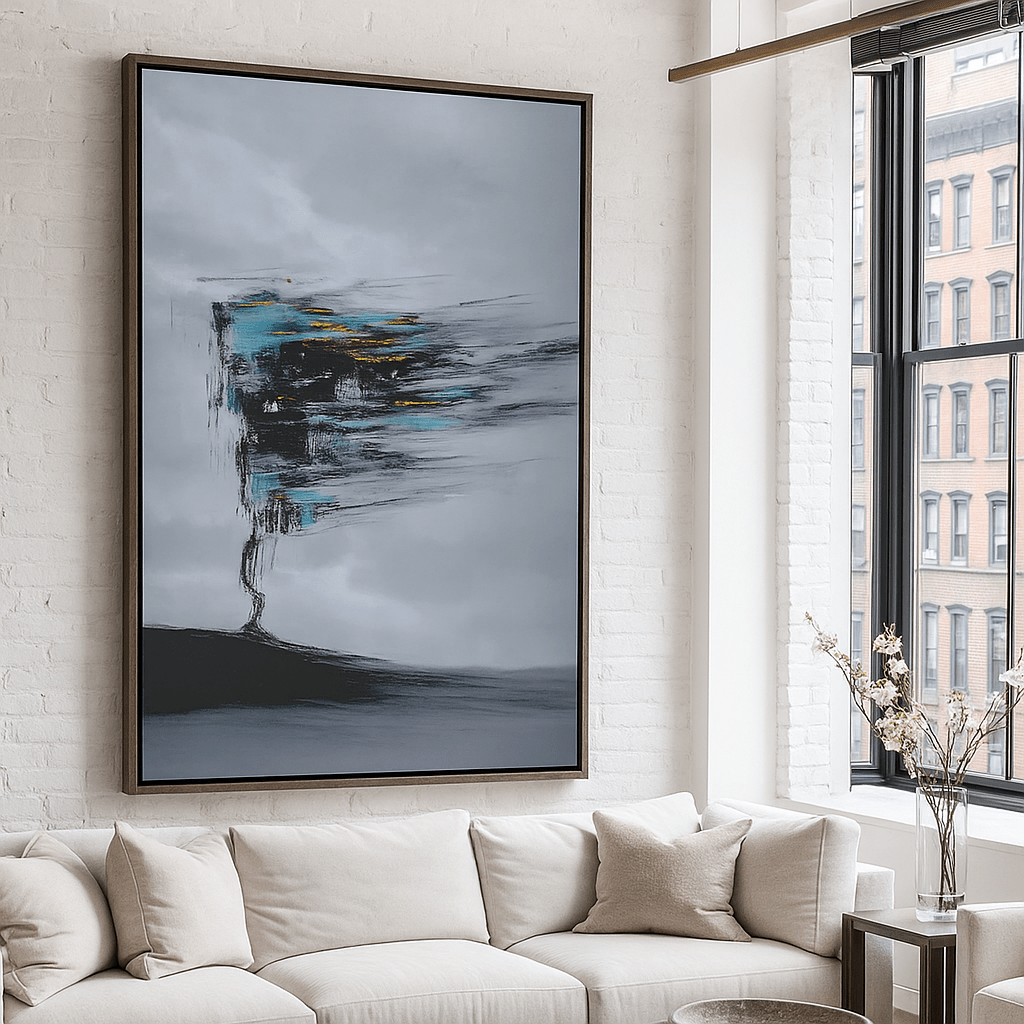 Canvas Print : Storm Whisper – Abstract Tree Canvas Wall Art - Chiara Rossetti