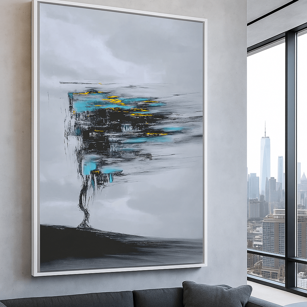 Canvas Print : Storm Whisper – Abstract Tree Canvas Wall Art - Chiara Rossetti